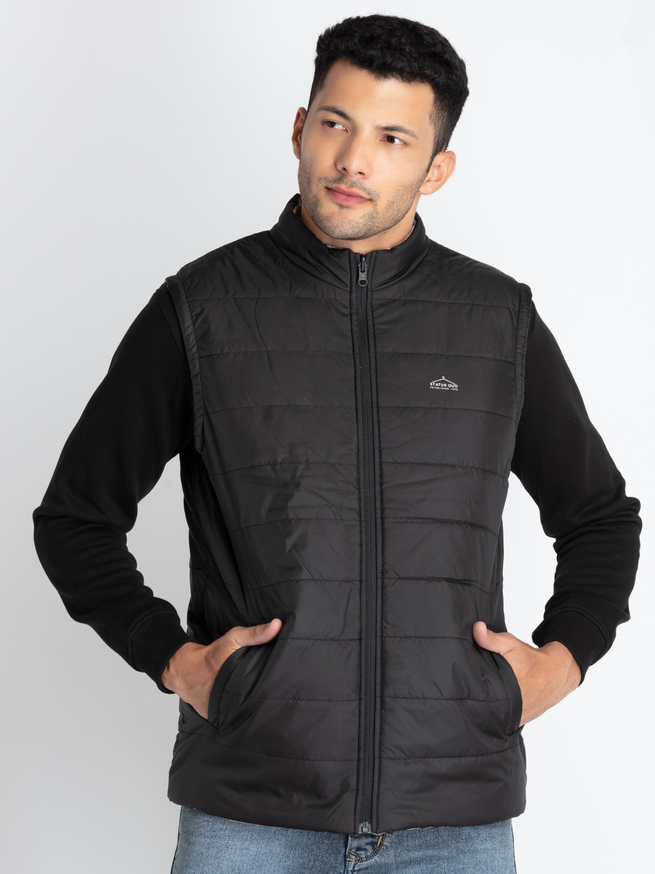 Mens Quilted Reversible High Neck Jacket
