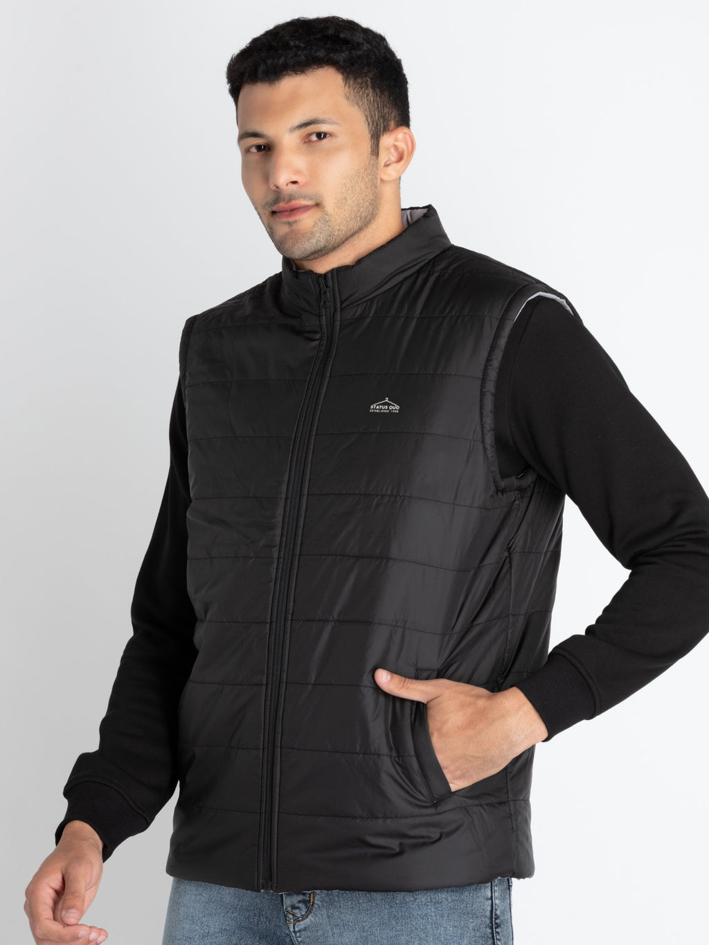 Mens Quilted Reversible High Neck Jacket