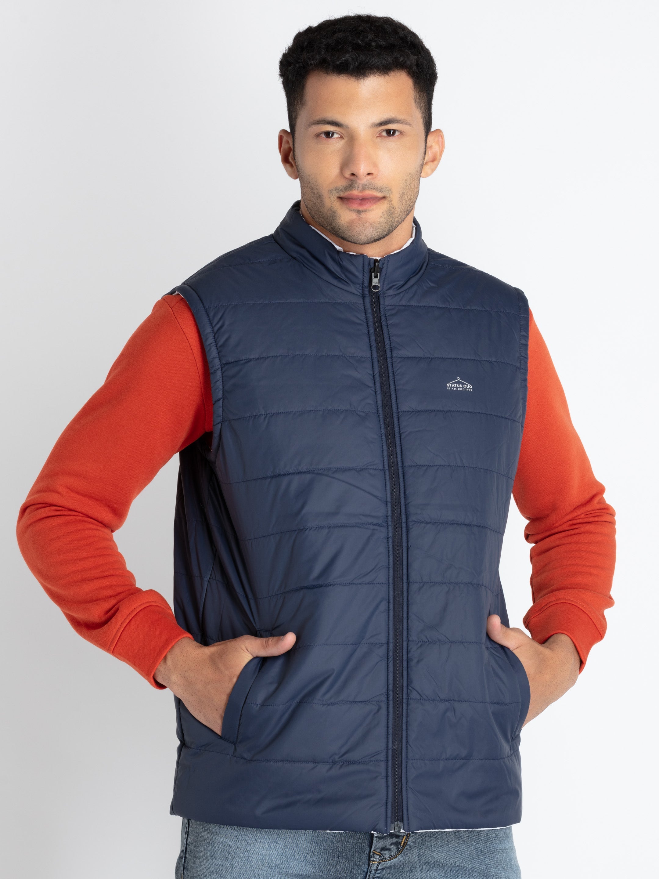 Mens Quilted Reversible High Neck Jacket