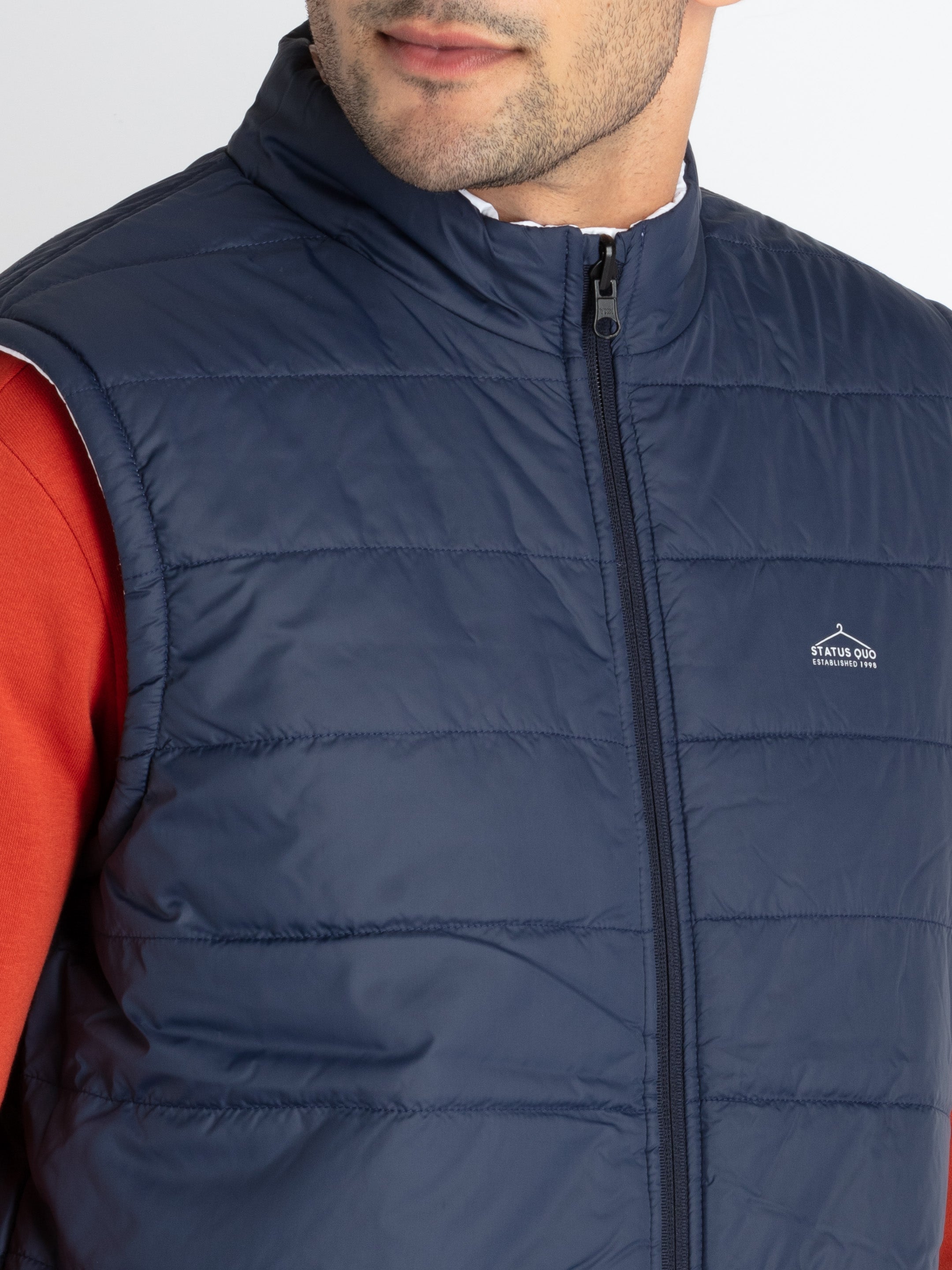 Mens Quilted Reversible High Neck Jacket