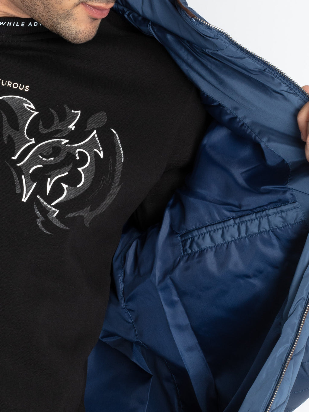 Mens Quilted High Neck Jacket