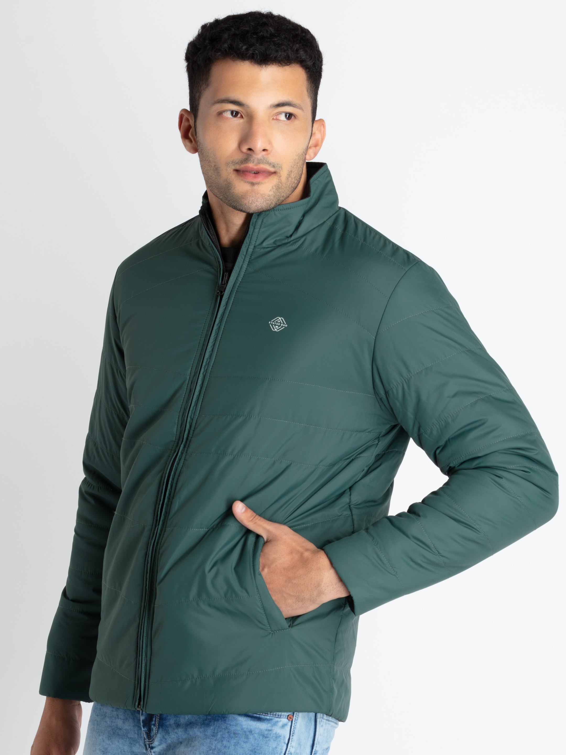 Mens Quilted Reversible High Neck Jacket Secondary image