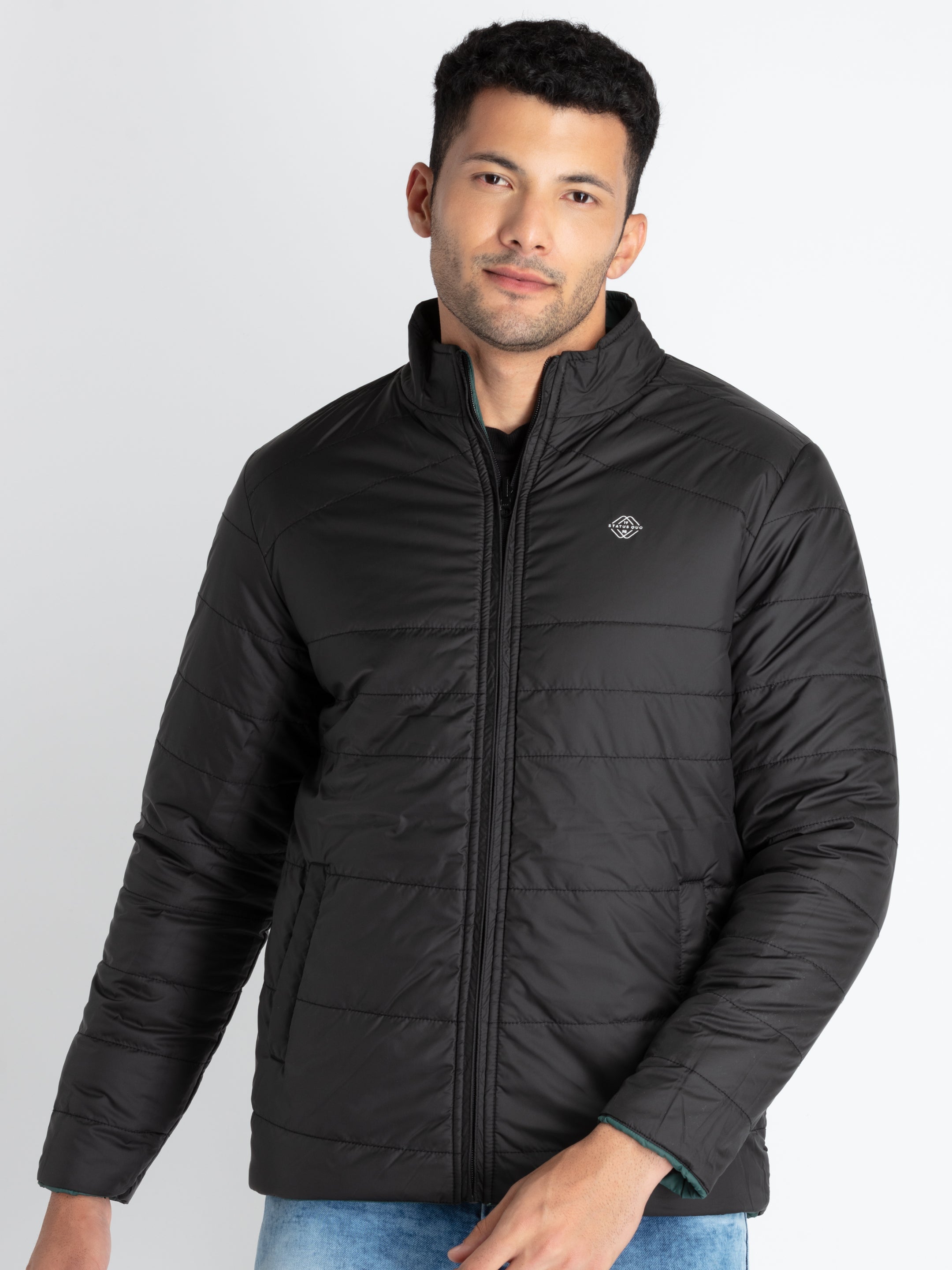 Mens Quilted Reversible High Neck Jacket