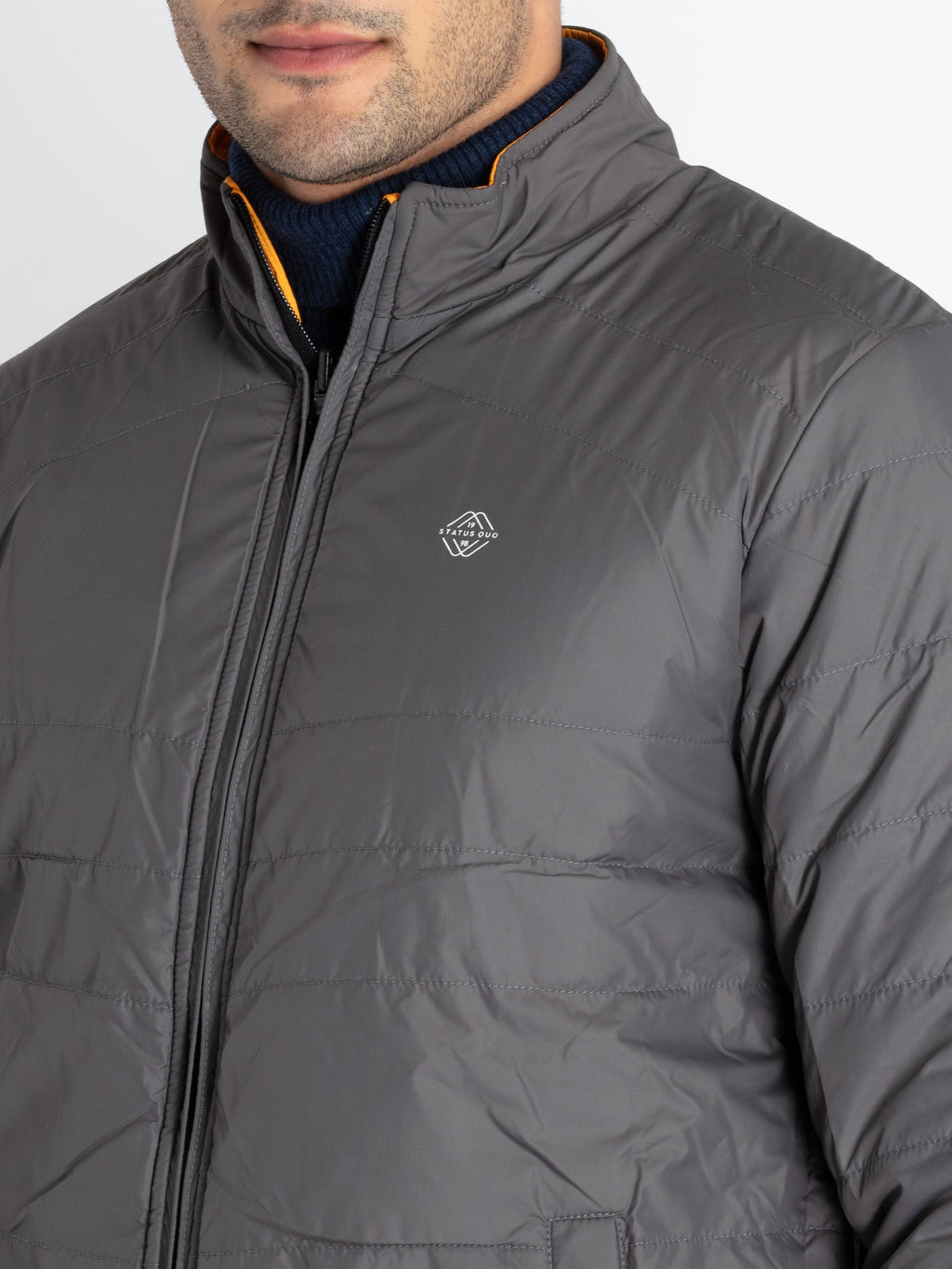Mens Quilted Reversible High Neck Jacket