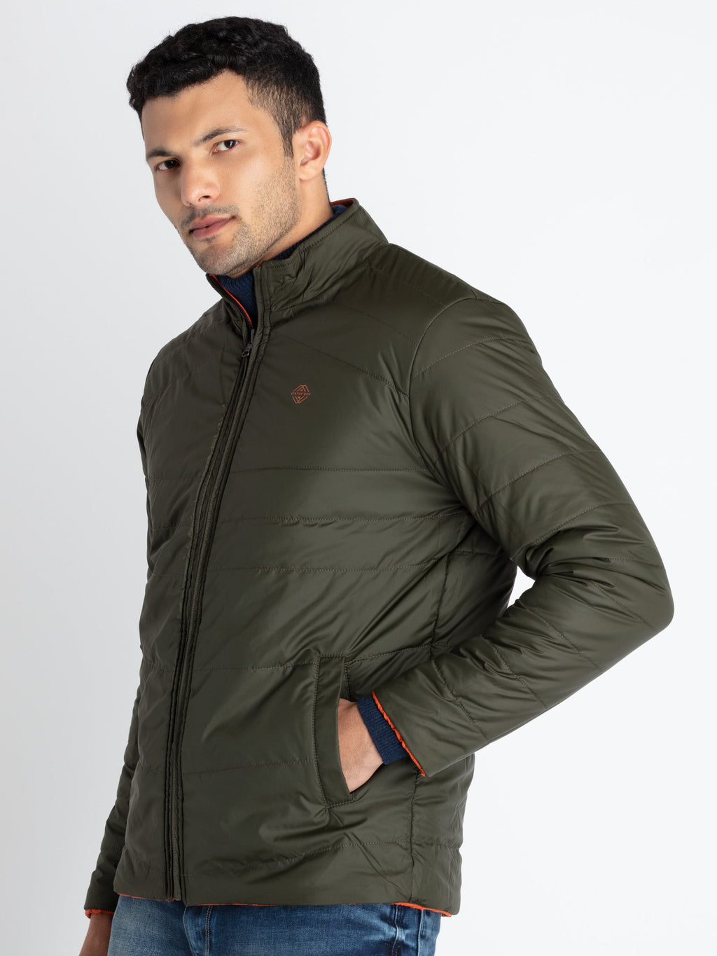 Mens Quilted Reversible High Neck Jacket
