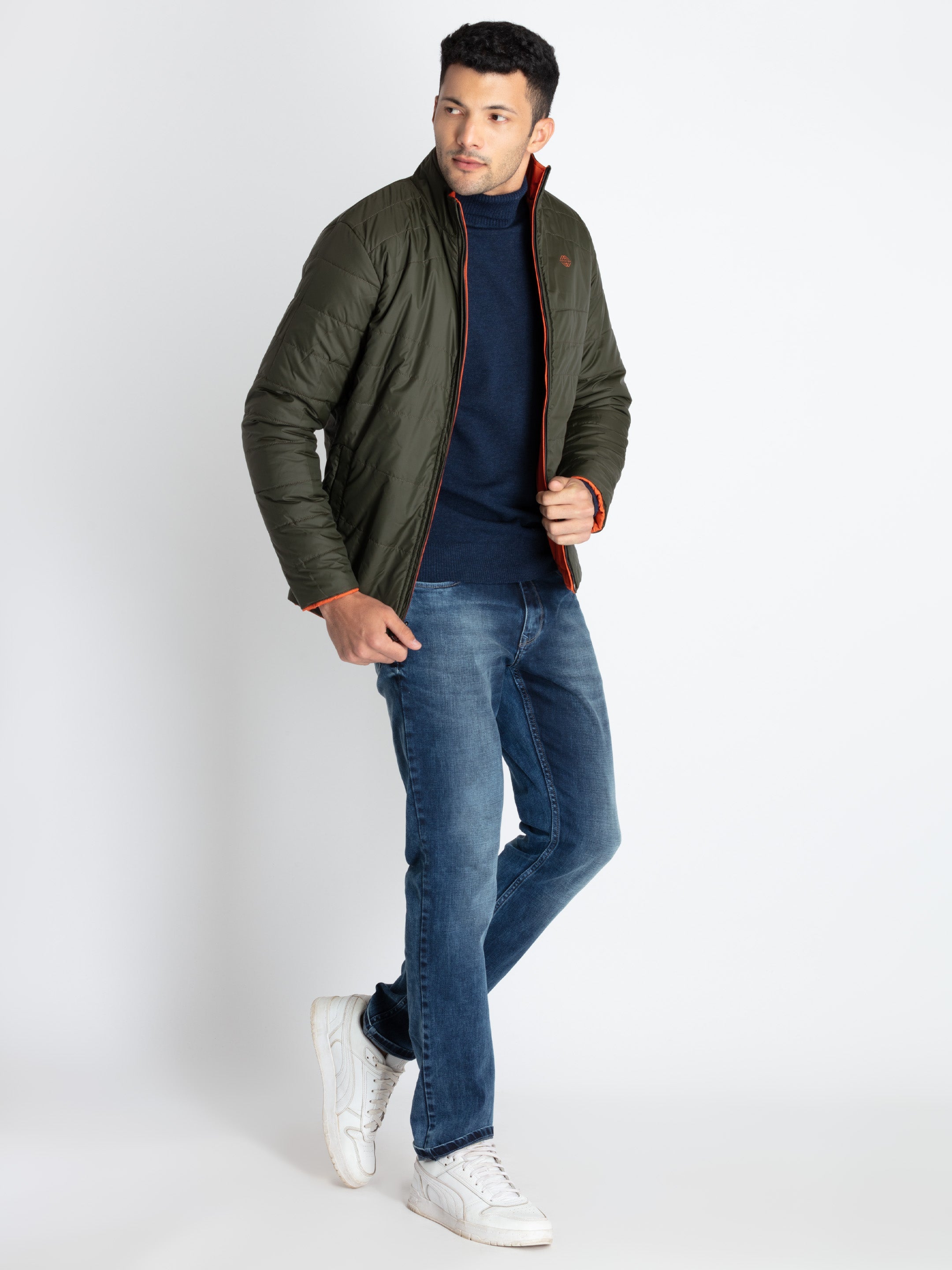 Mens Quilted Reversible High Neck Jacket