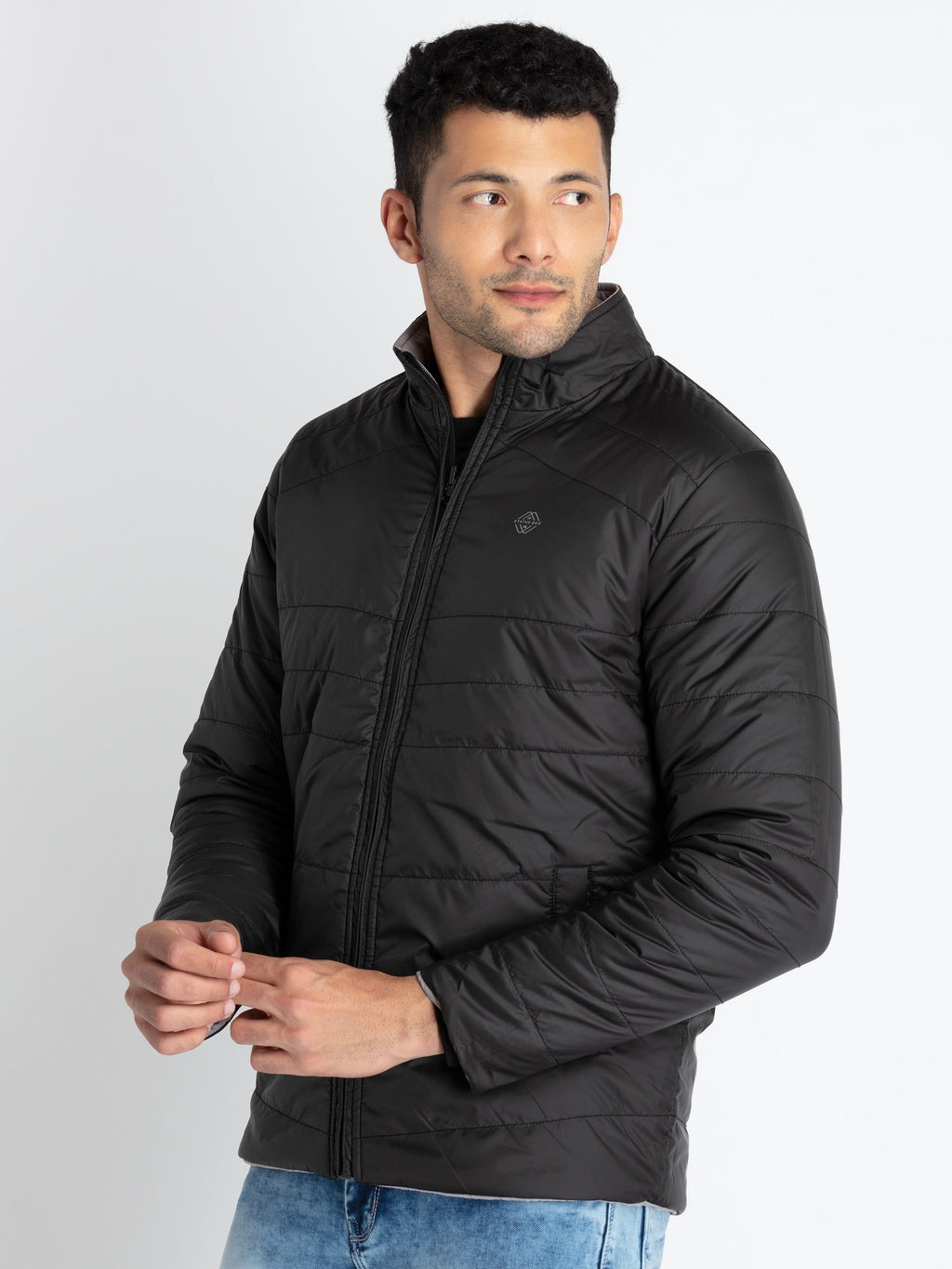 Mens Quilted Reversible High Neck Jacket