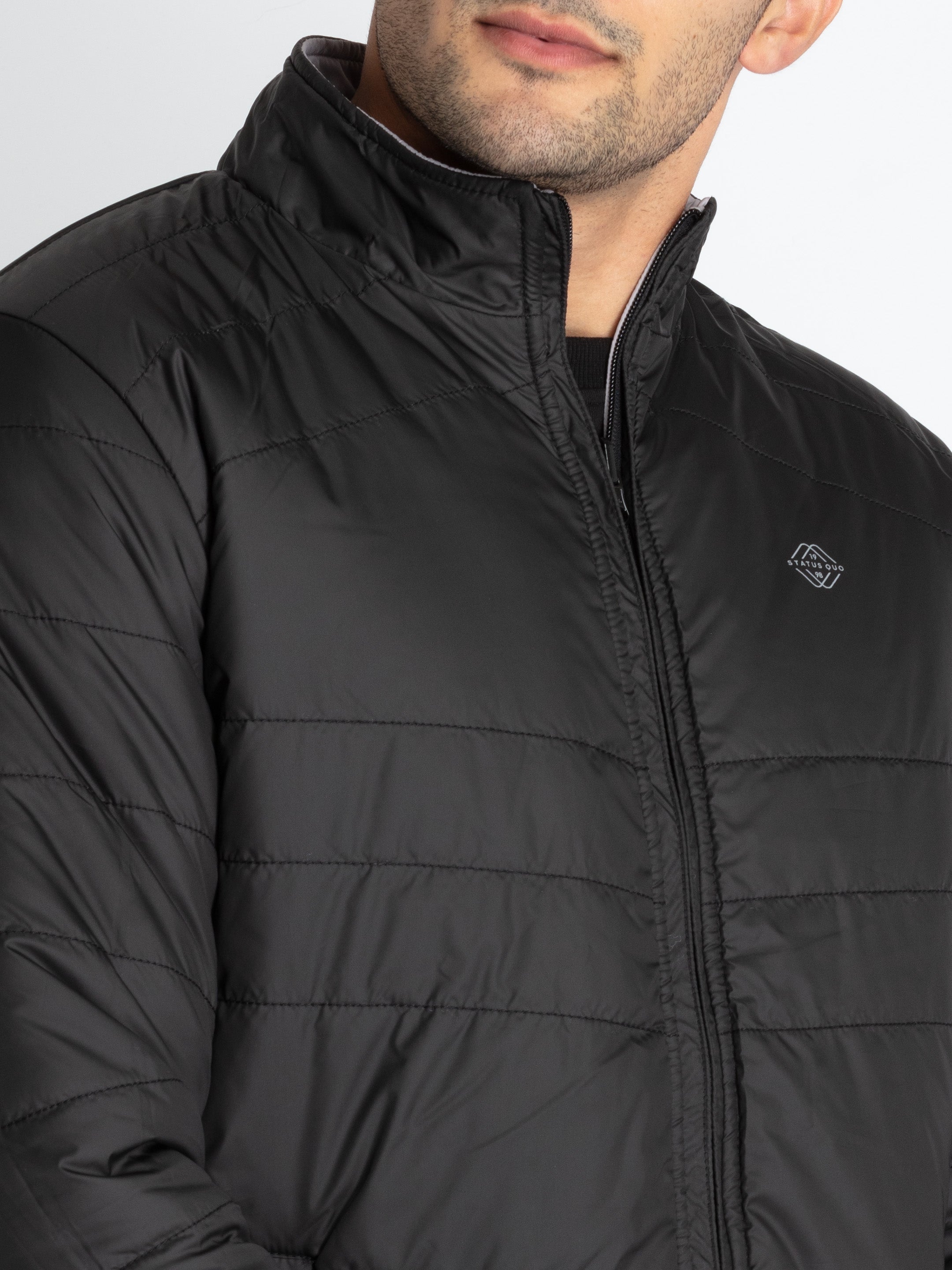 Mens Quilted Reversible High Neck Jacket