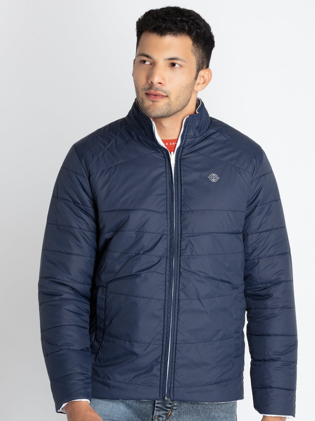 Mens Quilted Reversible High Neck Jacket