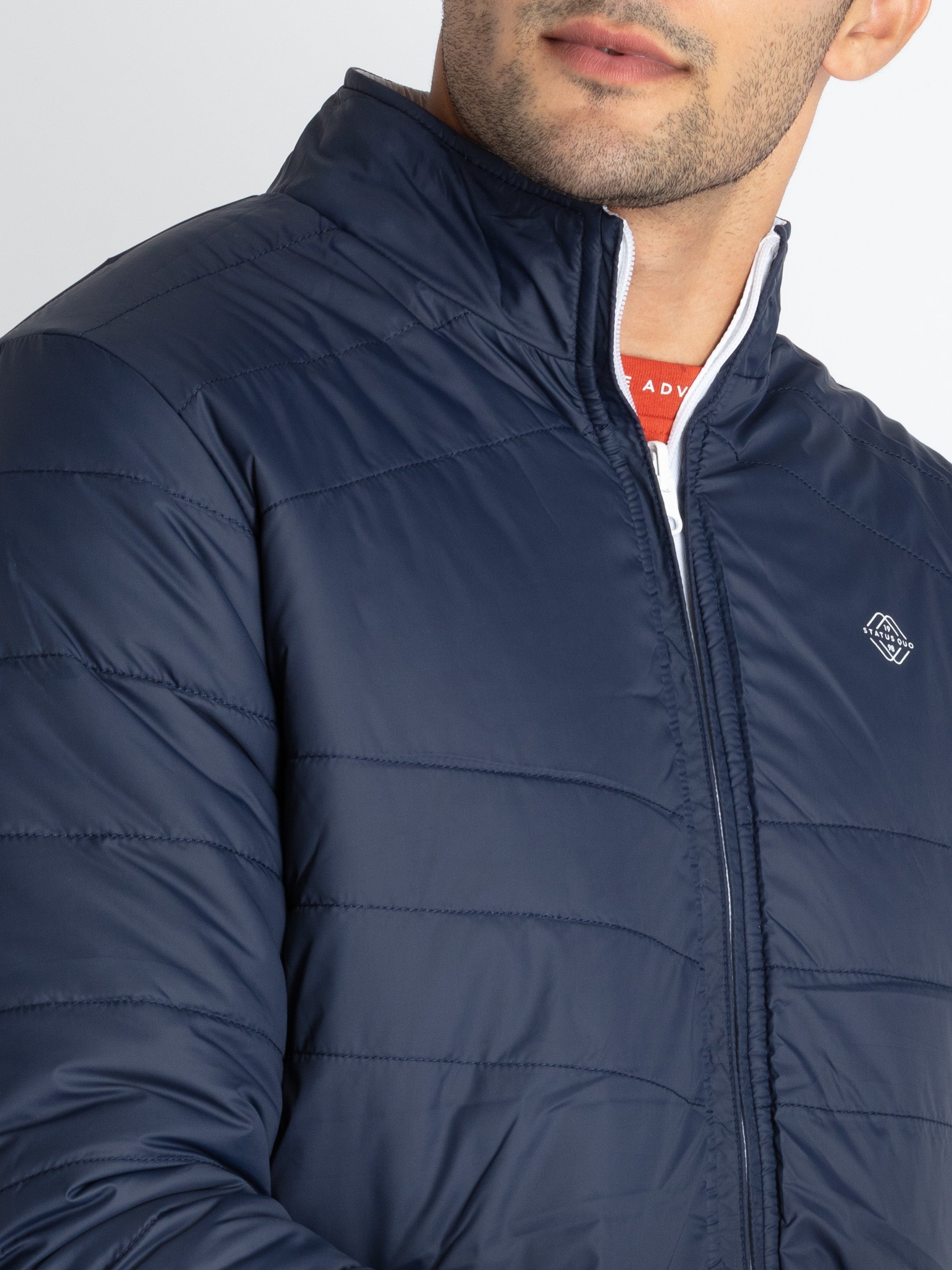 Mens Quilted Reversible High Neck Jacket