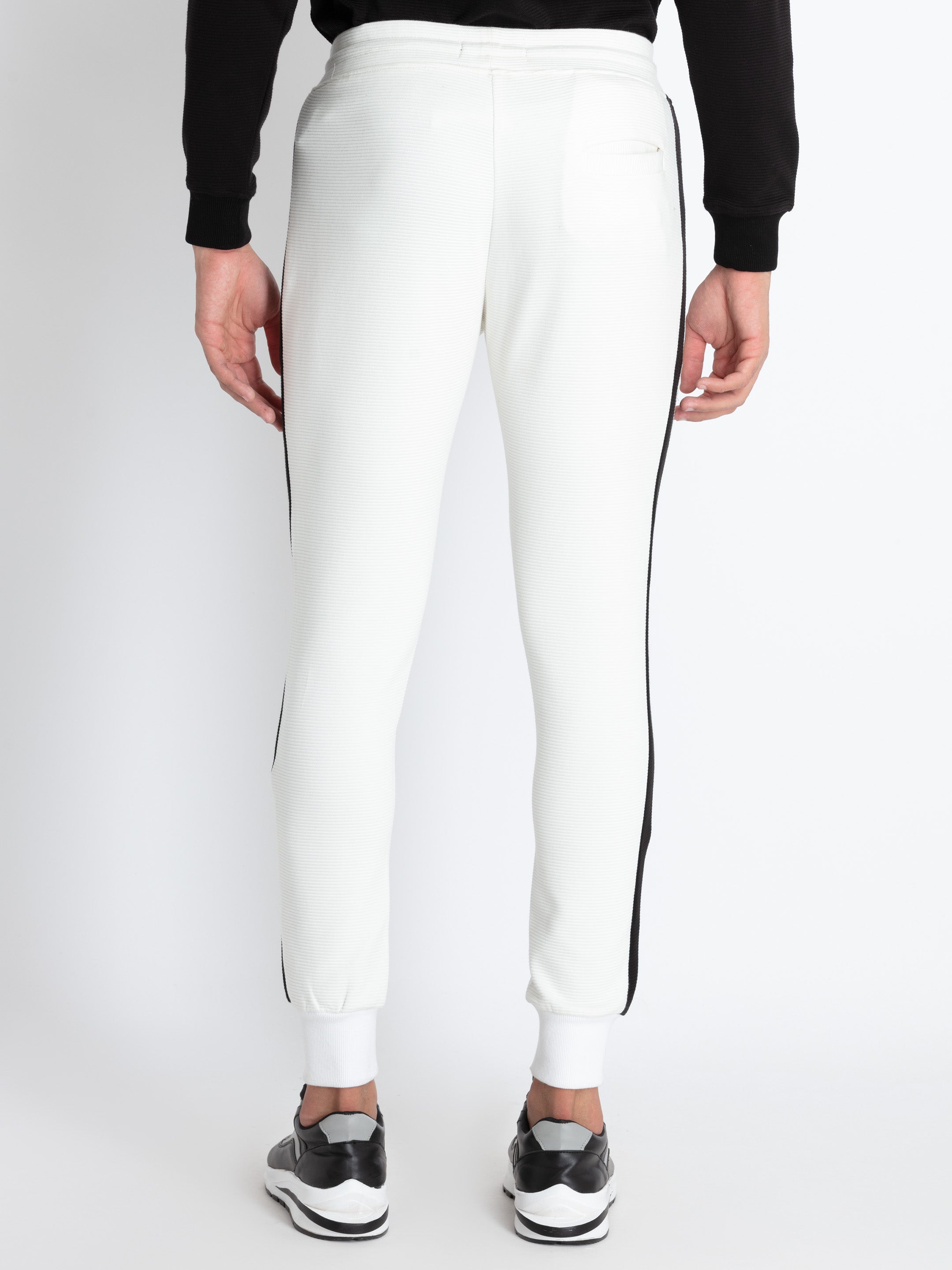 White knitted online joggers