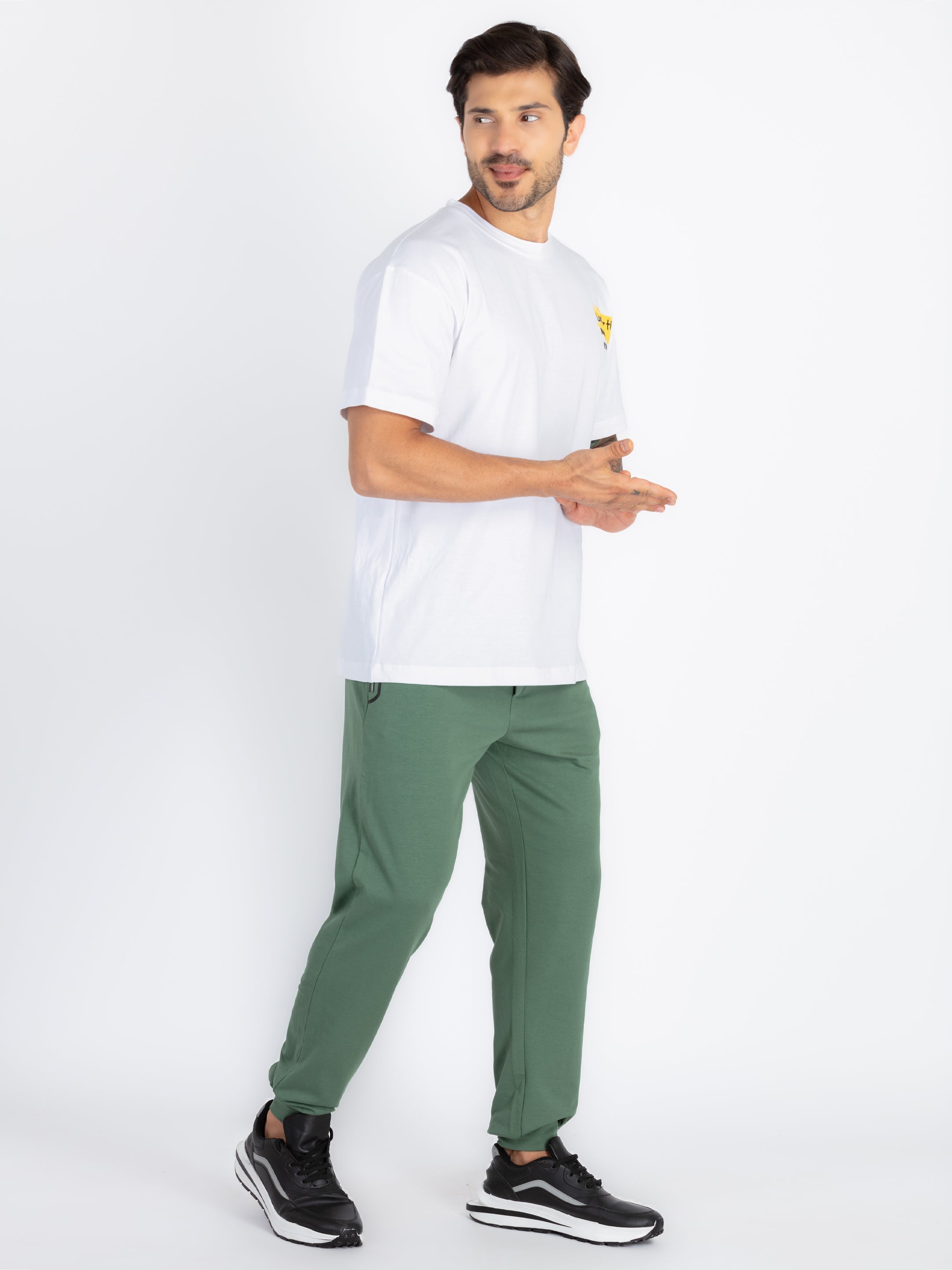 Mens Solid Regular Fit Joggers
