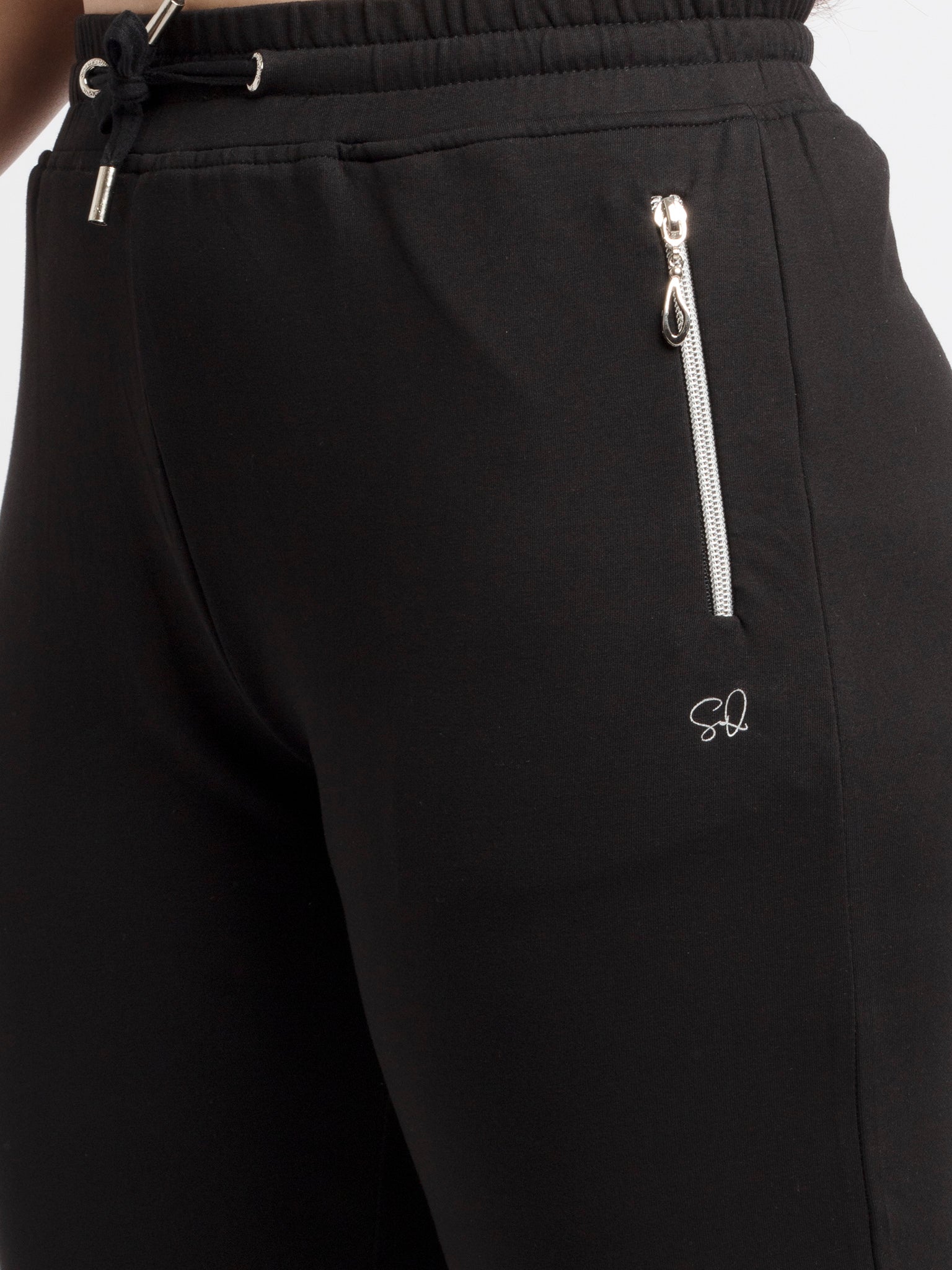 Womens Solid Regular Fit Joggers