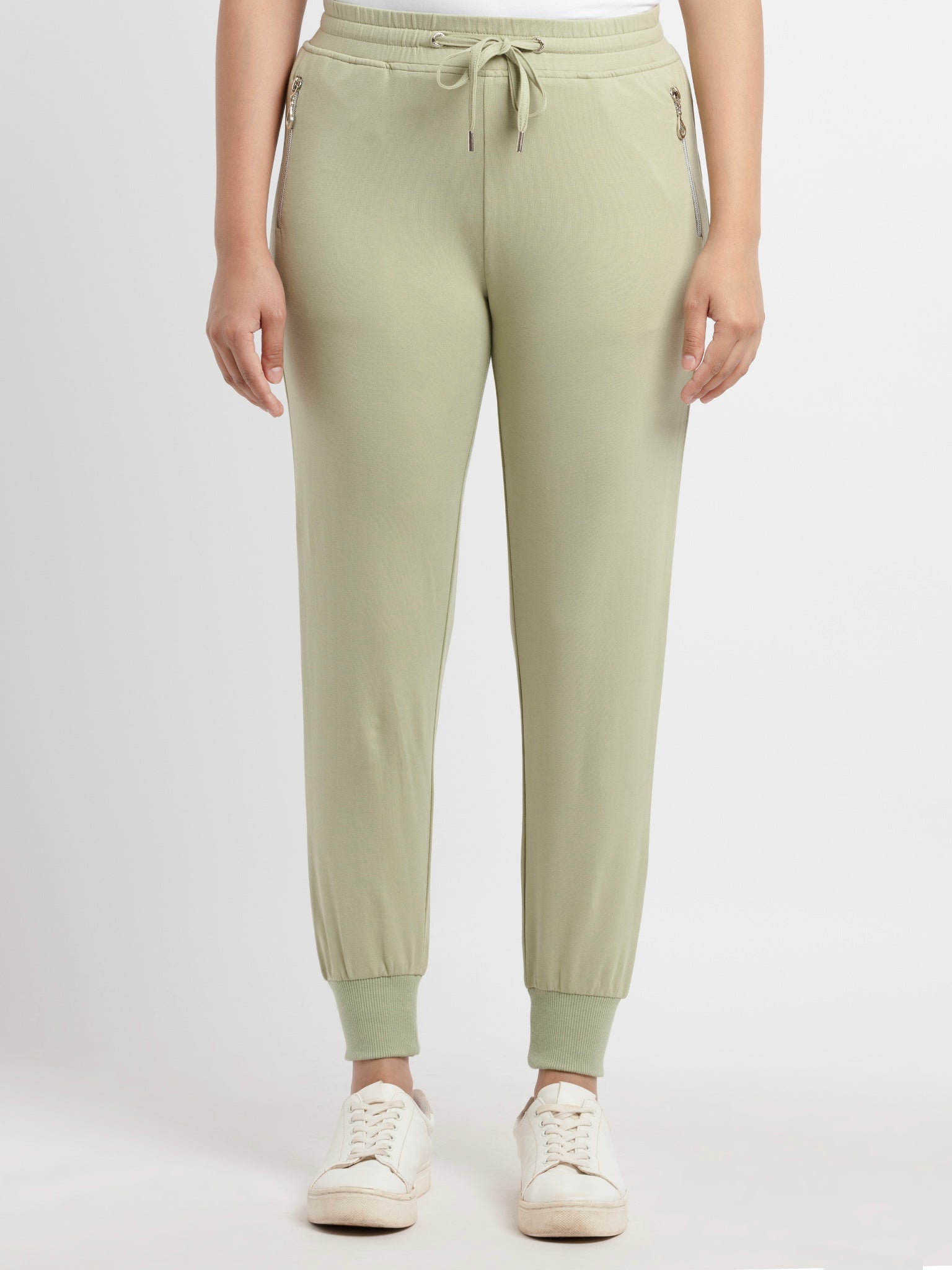 solid joggers for women Main image