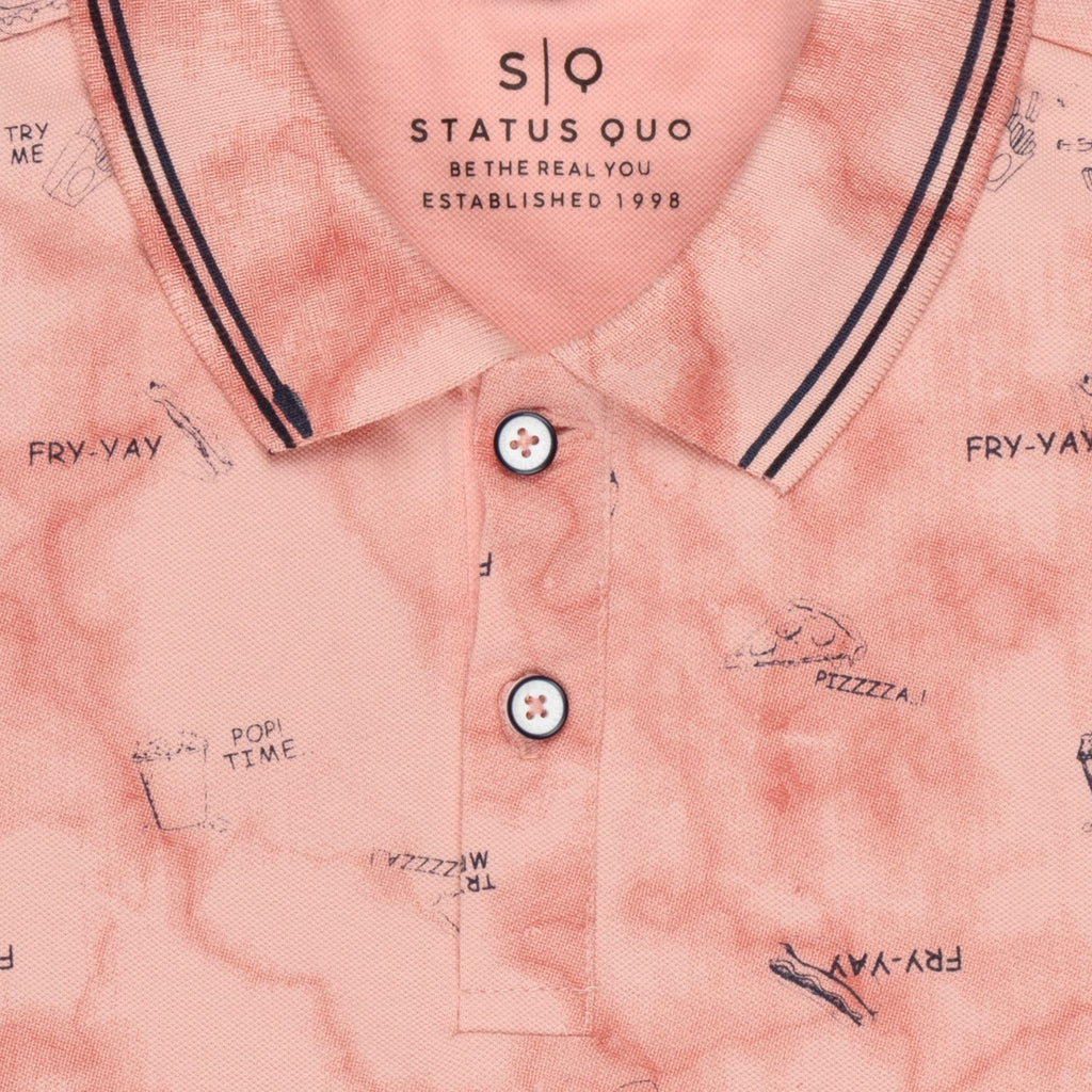 Boys All Over Printed Polo T-shirt