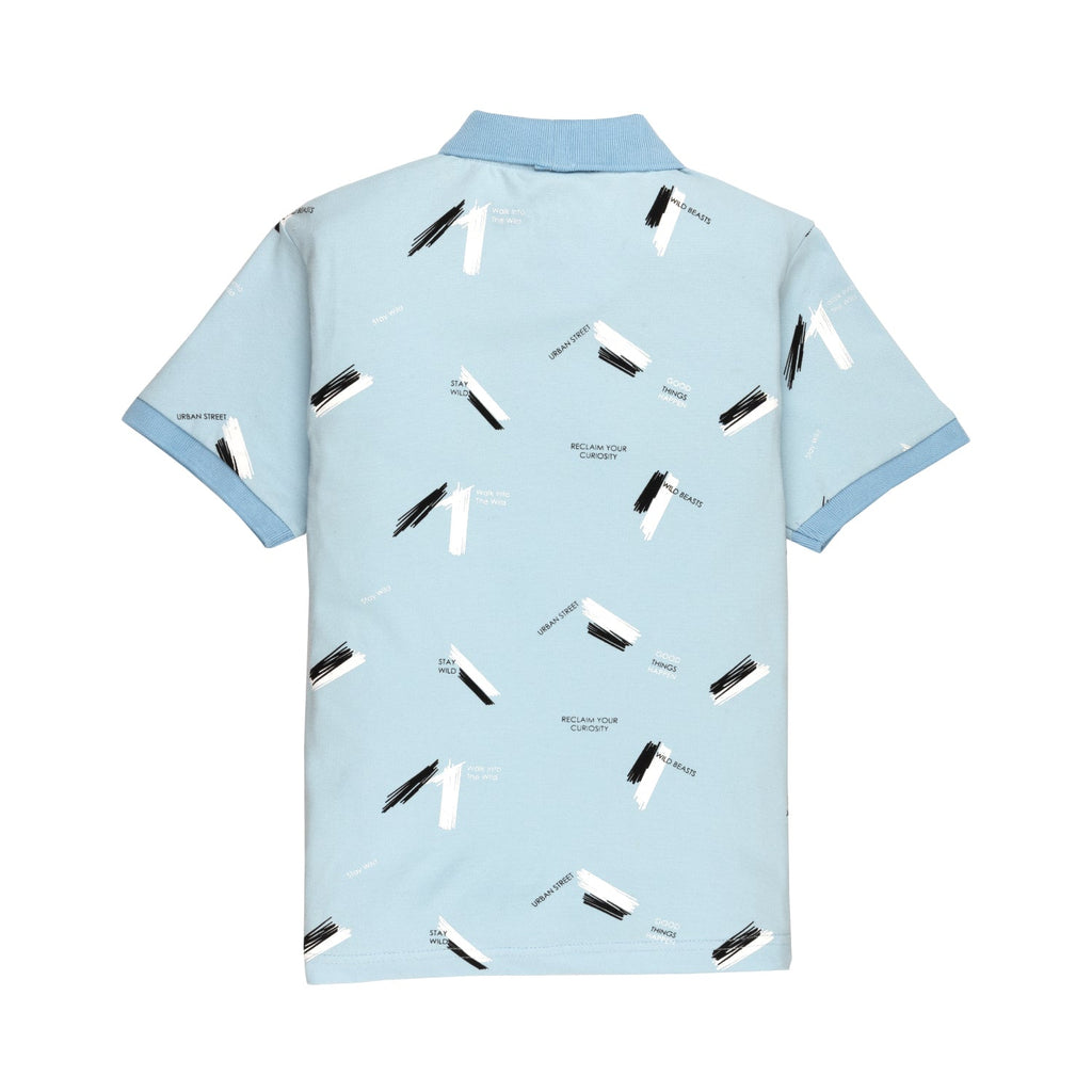 Boys All Over Printed Polo T-shirt