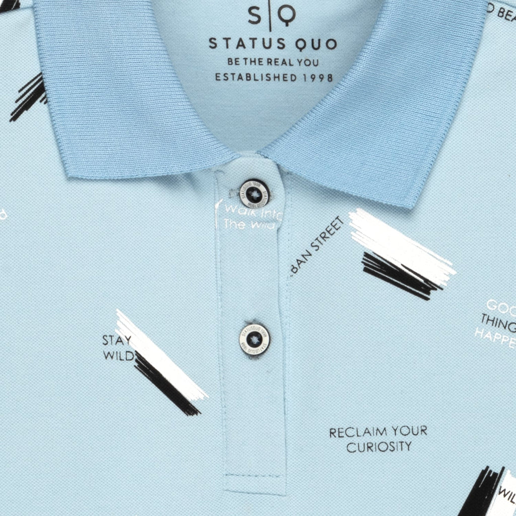 Boys All Over Printed Polo T-shirt