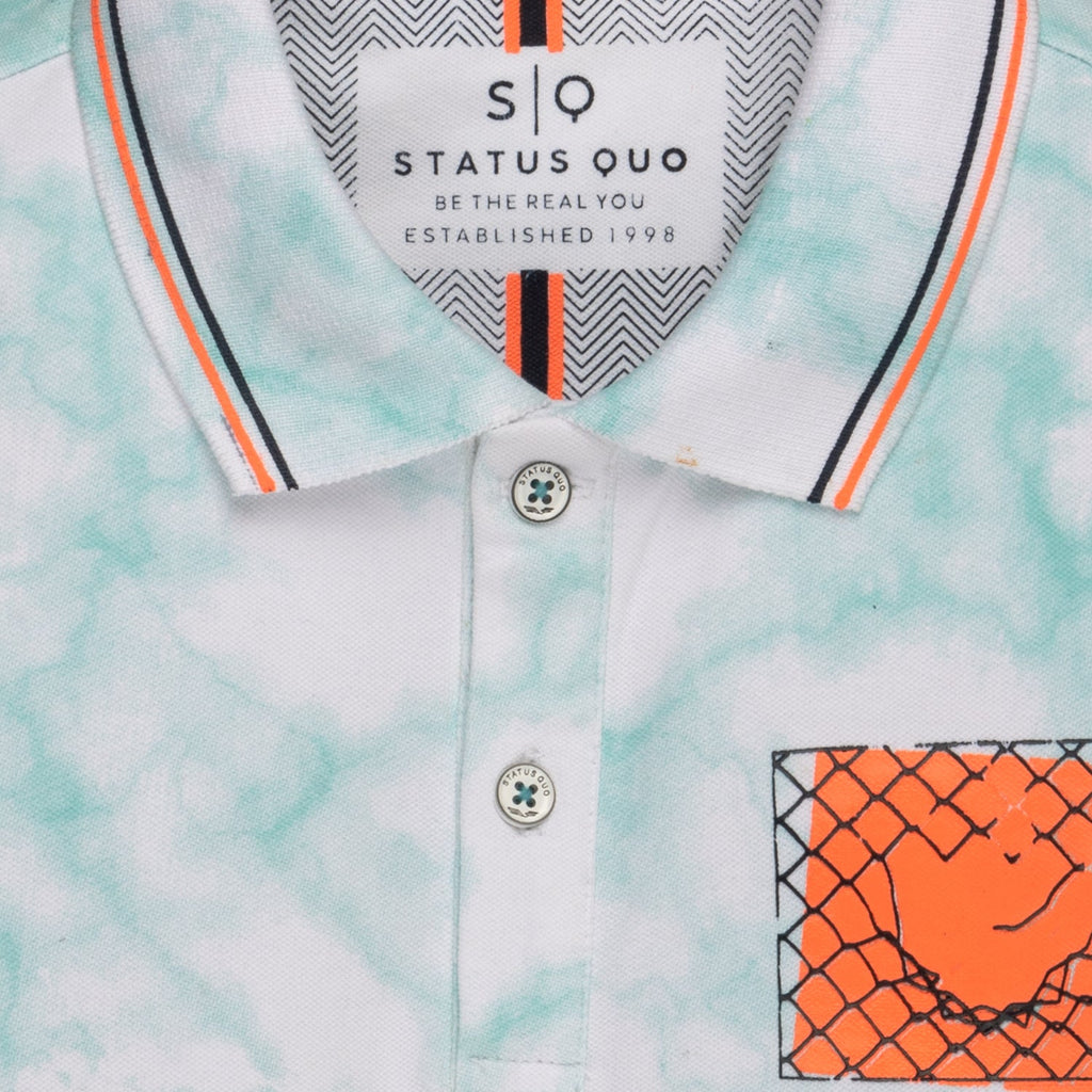 Boy's All Over Printed Polo T-shirt