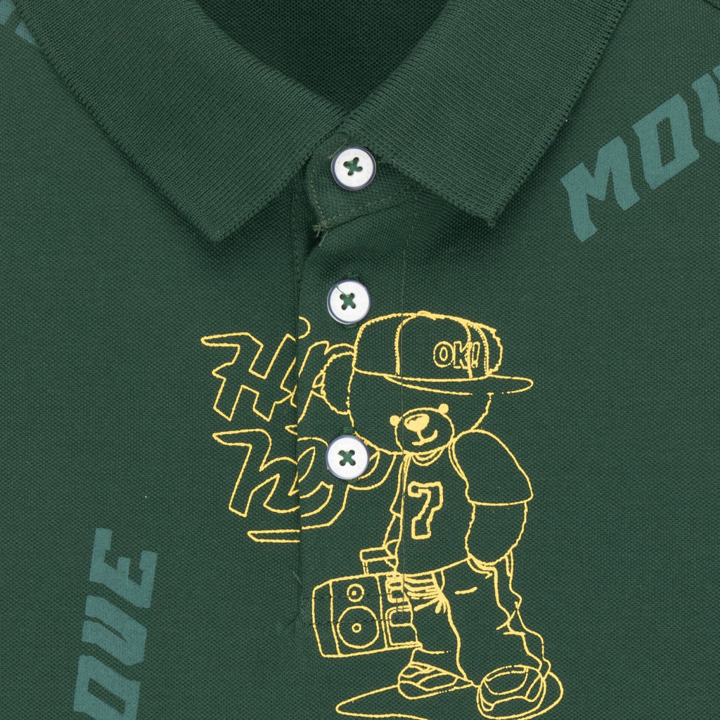 Boys All Over Printed Polo T-Shirt
