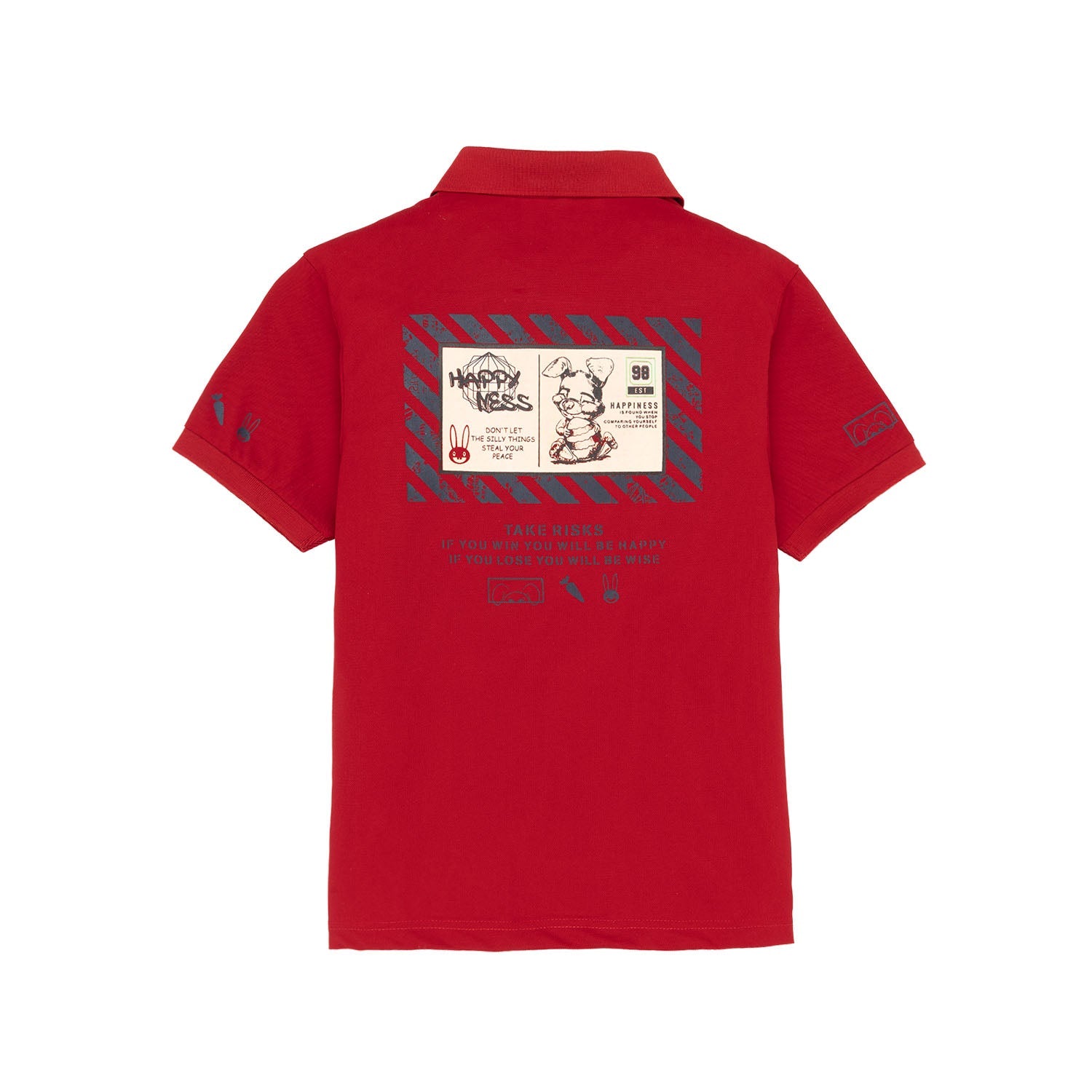 Boys Back Printed Polo T-Shirt