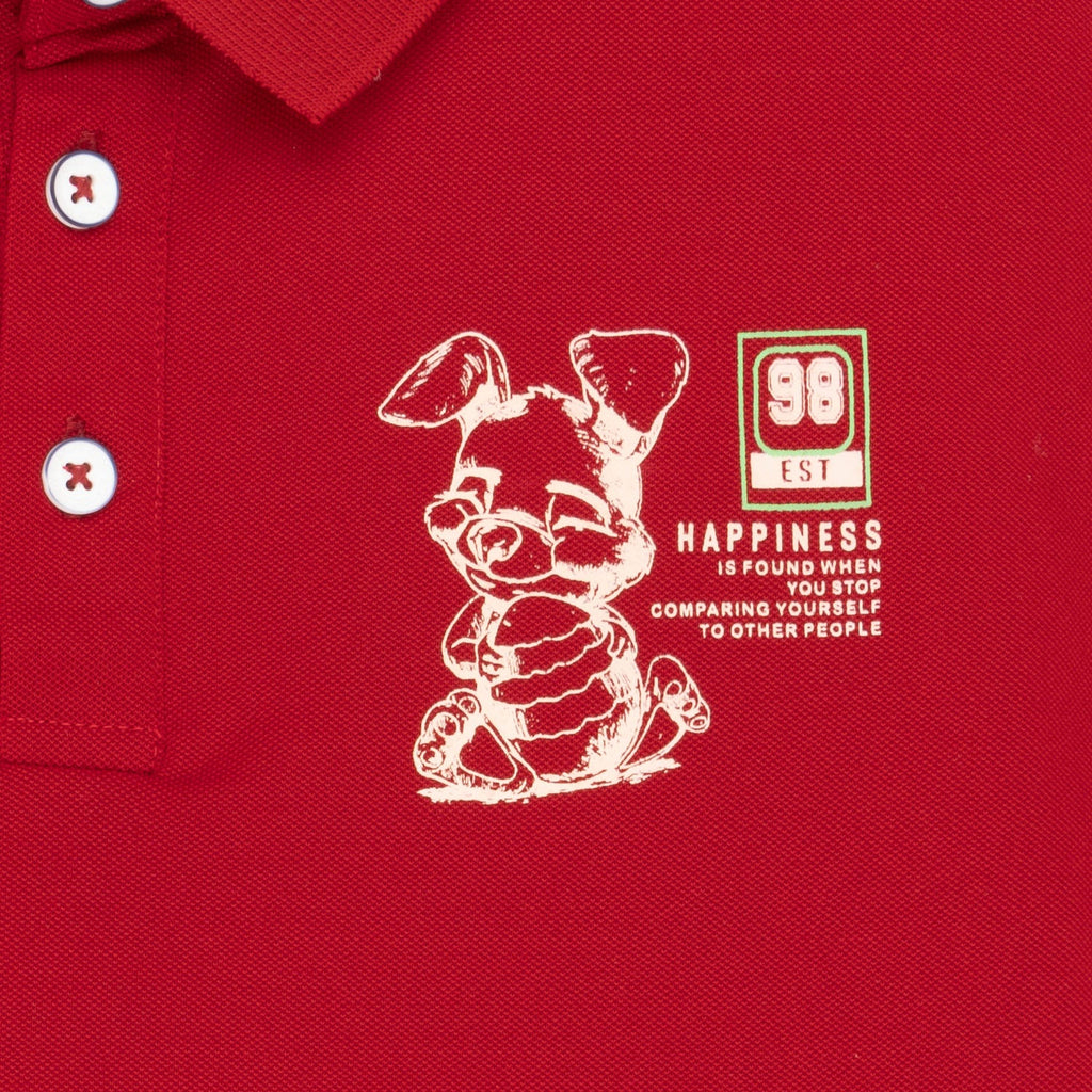 Boys Back Printed Polo T-Shirt