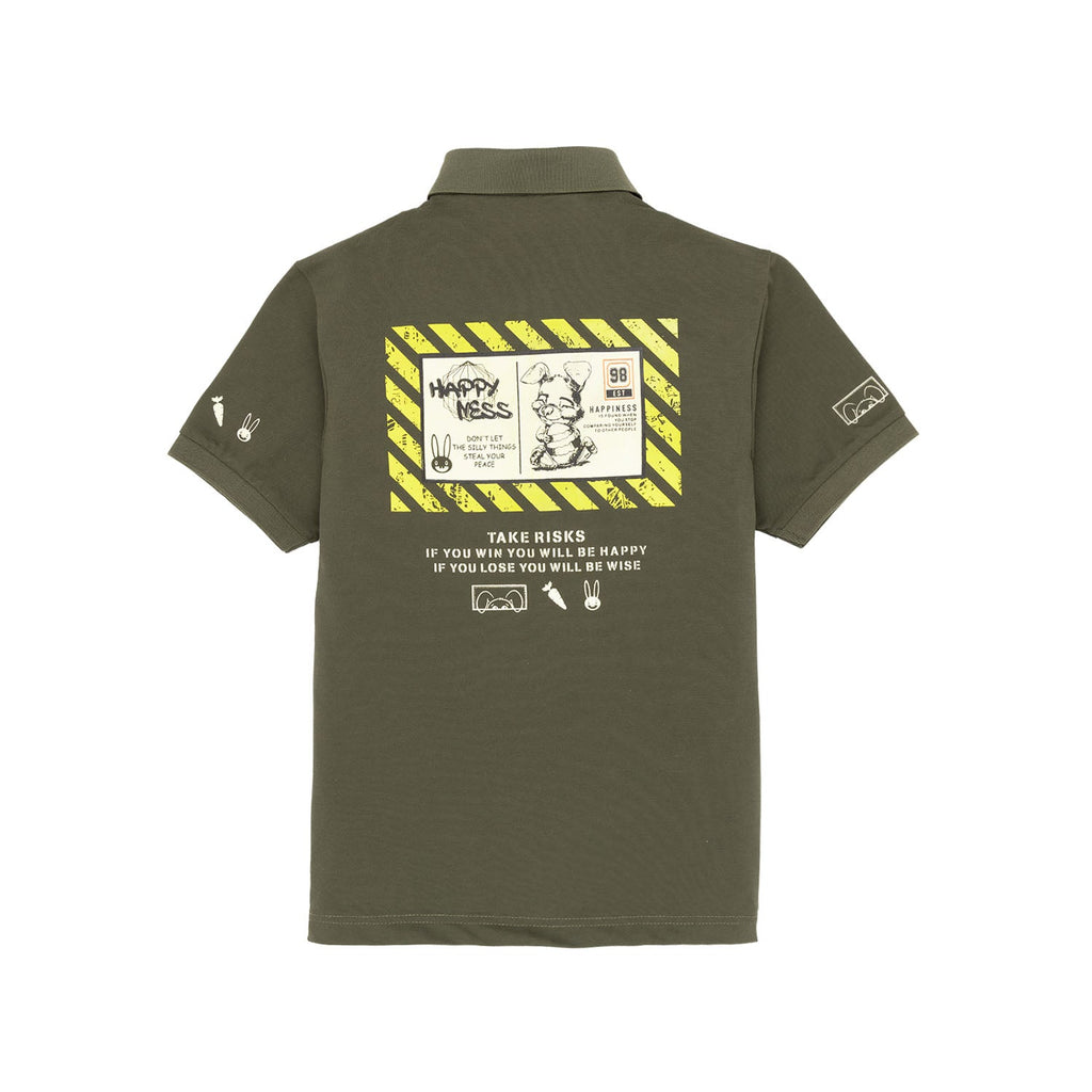 Boys Back Printed Polo T-Shirt