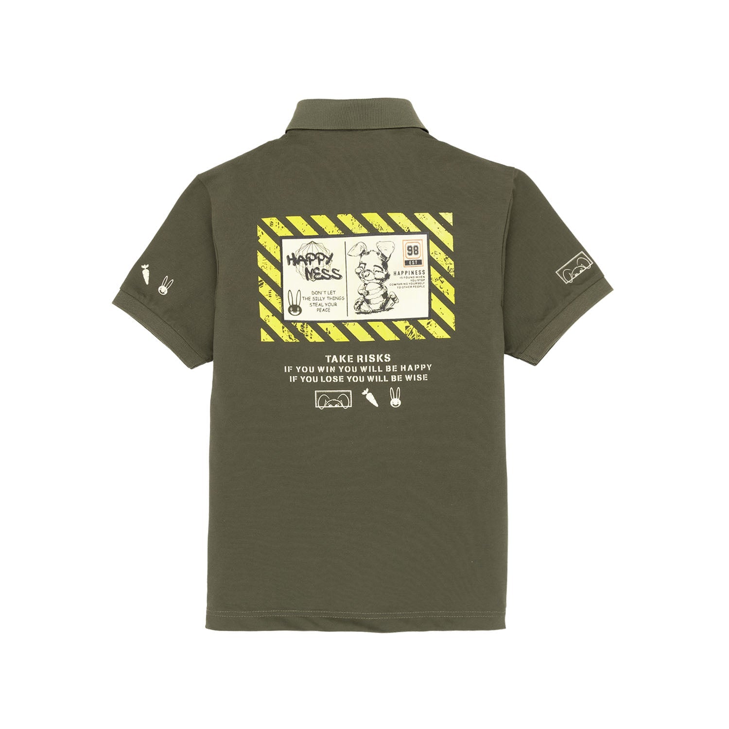 Boys Back Printed Polo T-Shirt