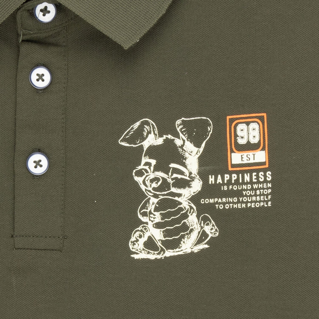Boys Back Printed Polo T-Shirt