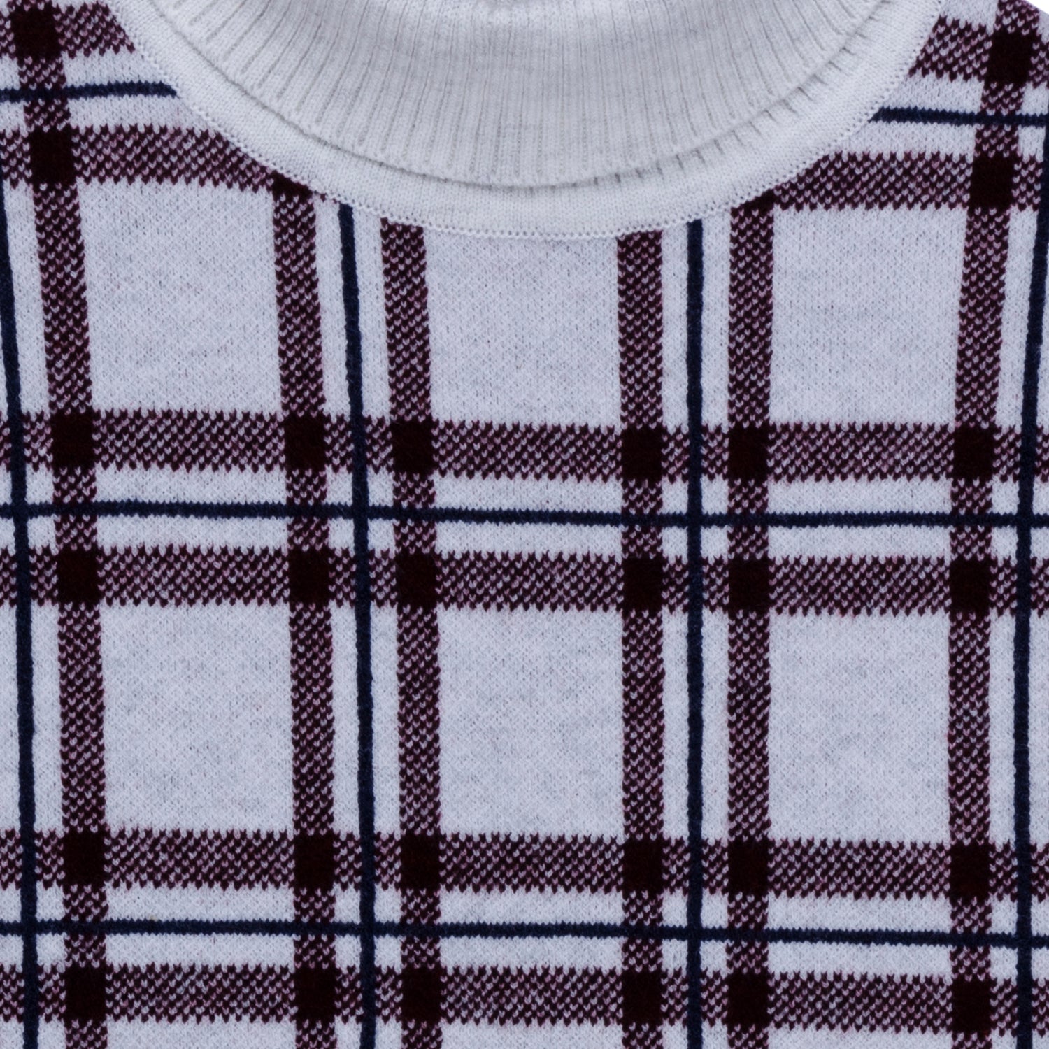 Boys Checkered Round Neck Sweater