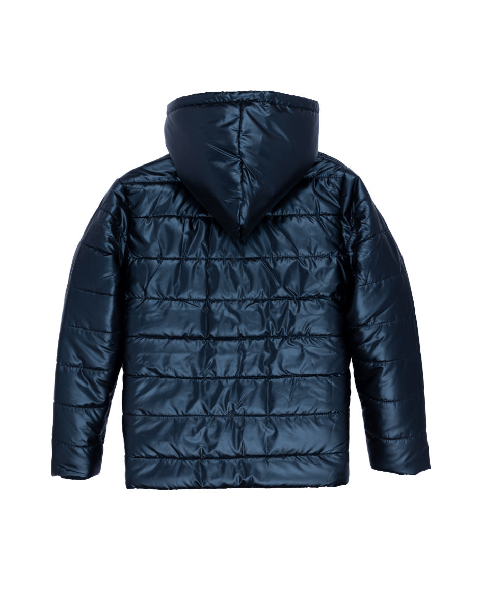 Buy Navy SQ Quilted Hooded Jacket for Boys Status Quo