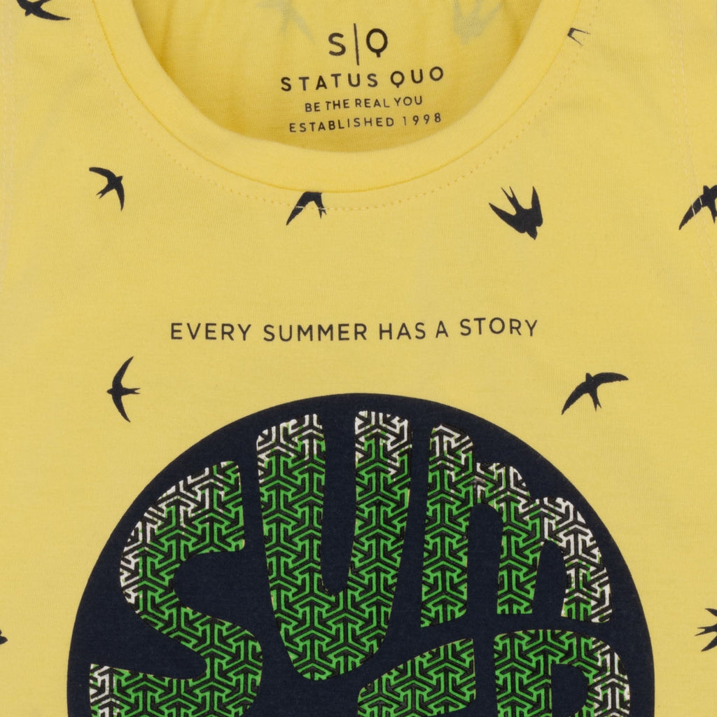 Boys All Over Printed Sleeveless T-Shirt