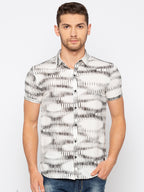 Beige Off white Printed Shirt