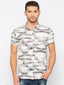 Beige Off white Printed Shirt