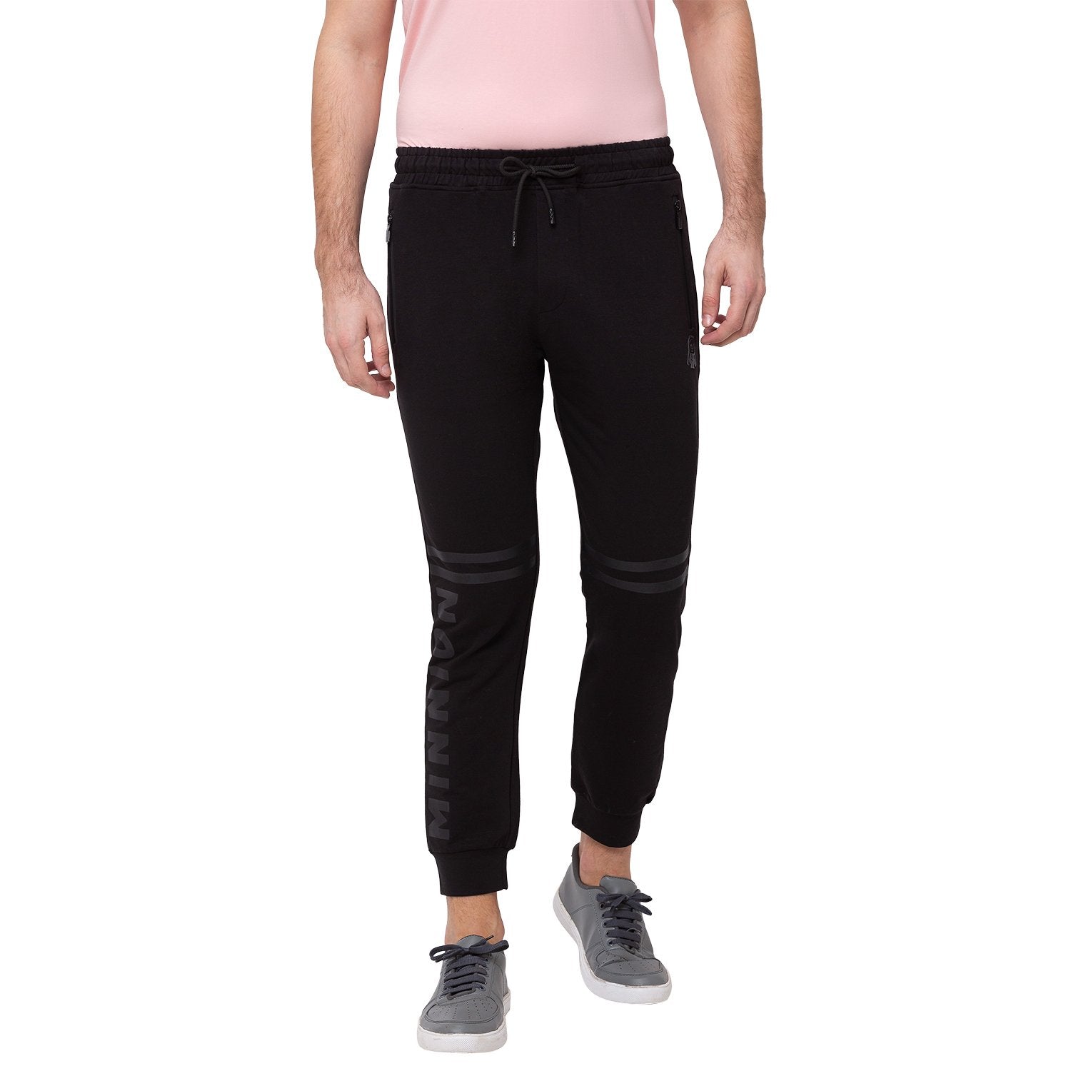 Status Quo |BLACK Solid Regular Fit Joggers - M, L, XL, XXL