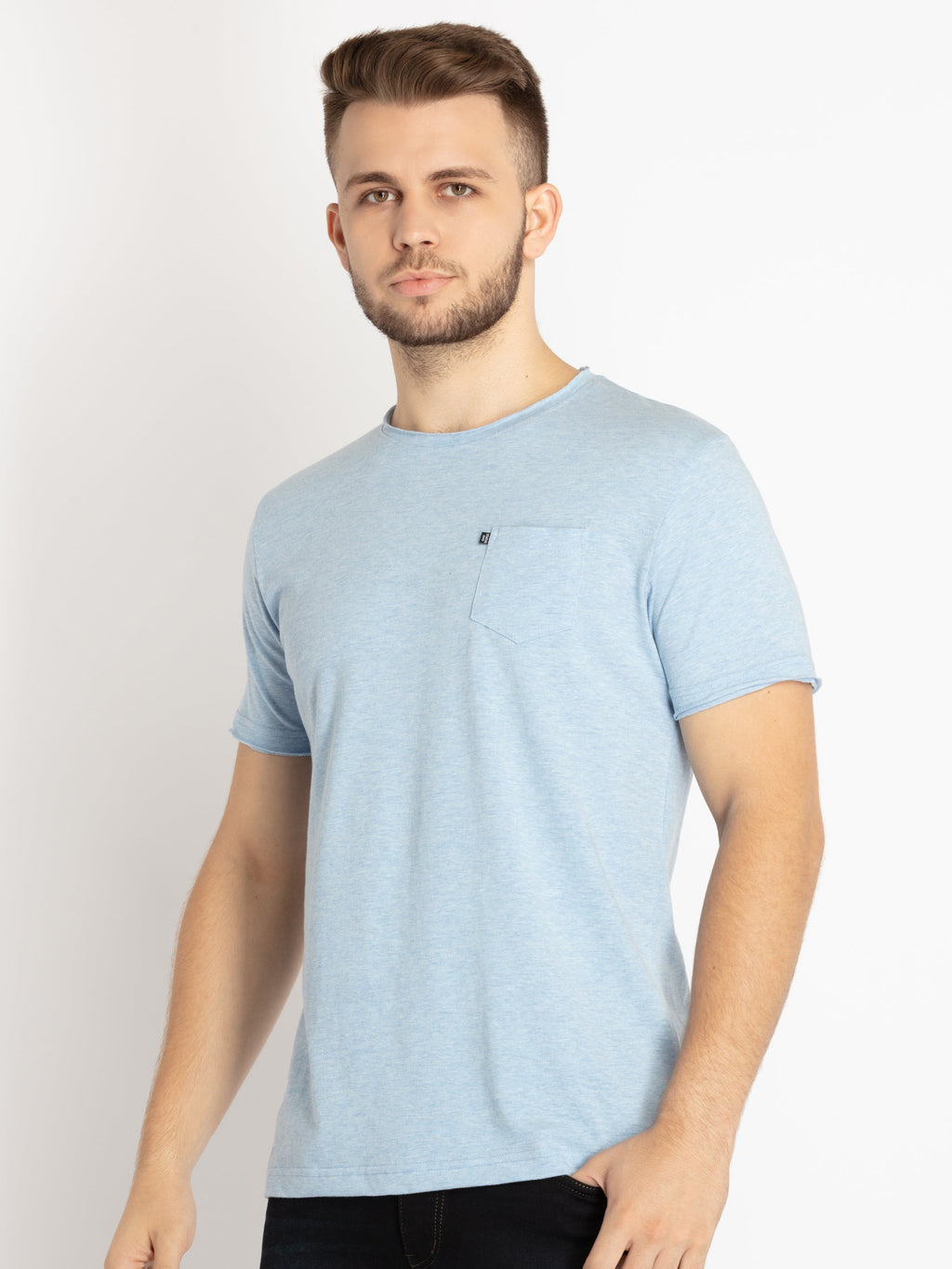 Mens Solid Round Neck T-shirt