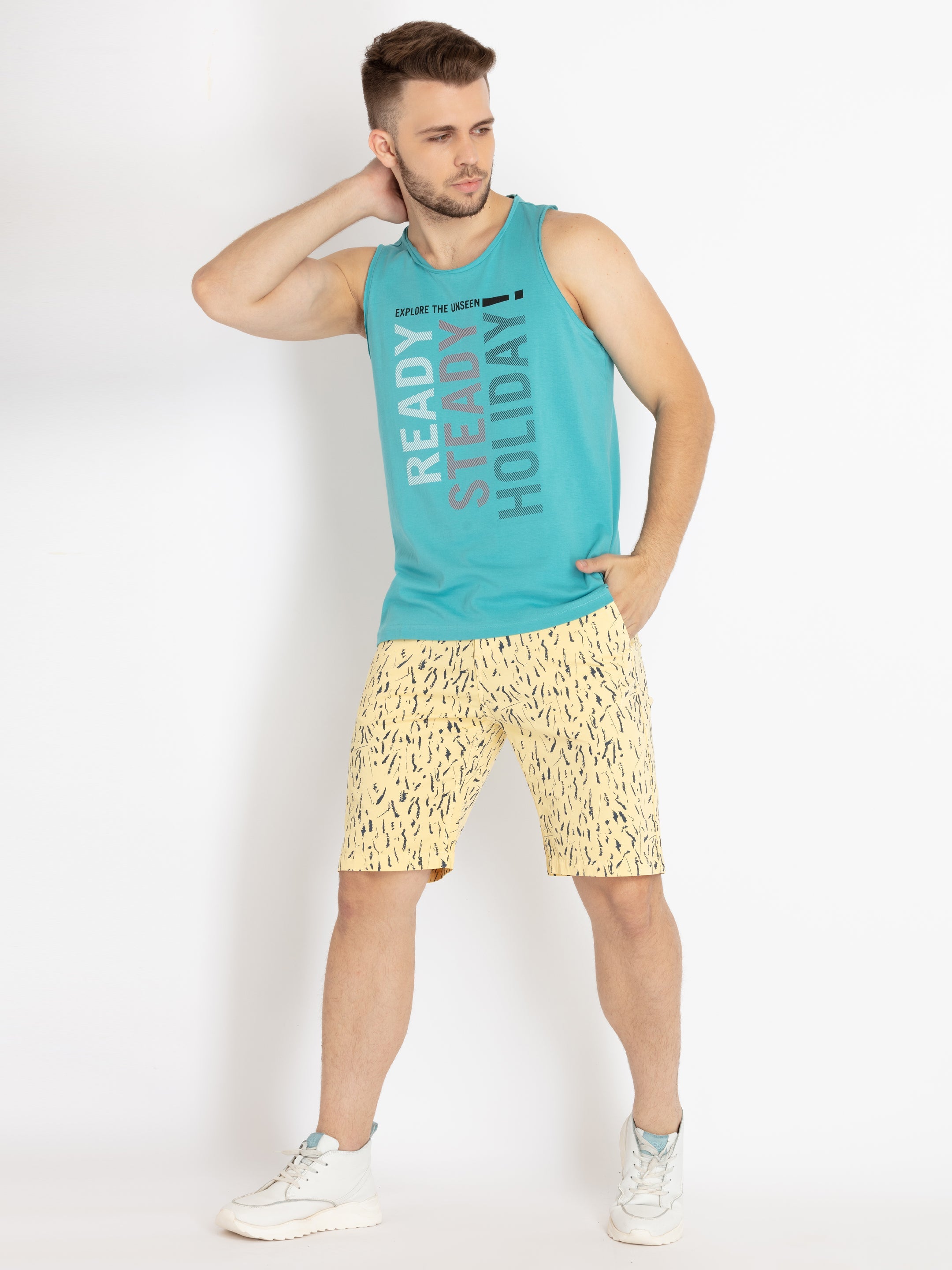 Mens Printed Sleeveless T-shirt