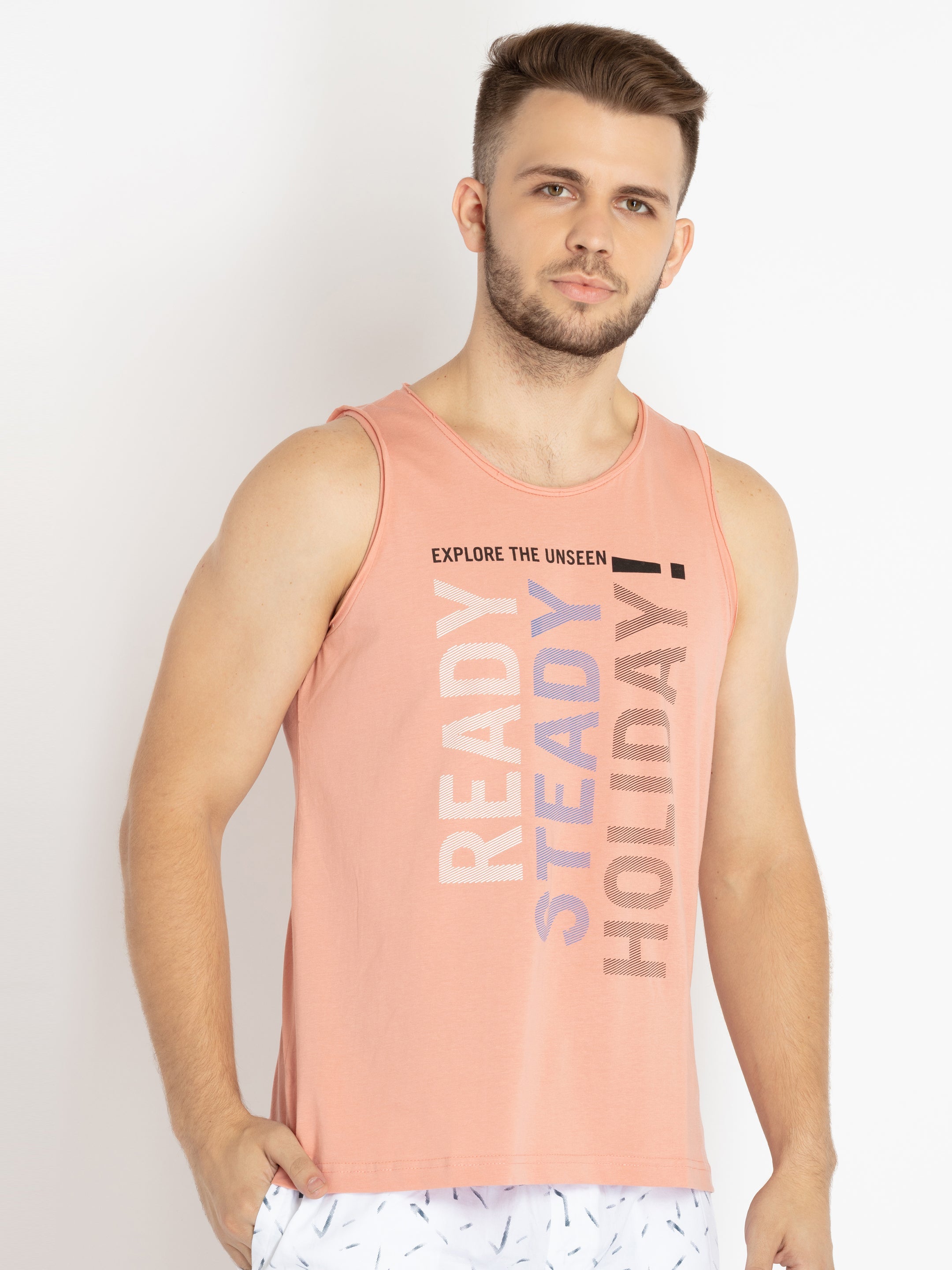 Mens Printed Sleeveless T-shirt
