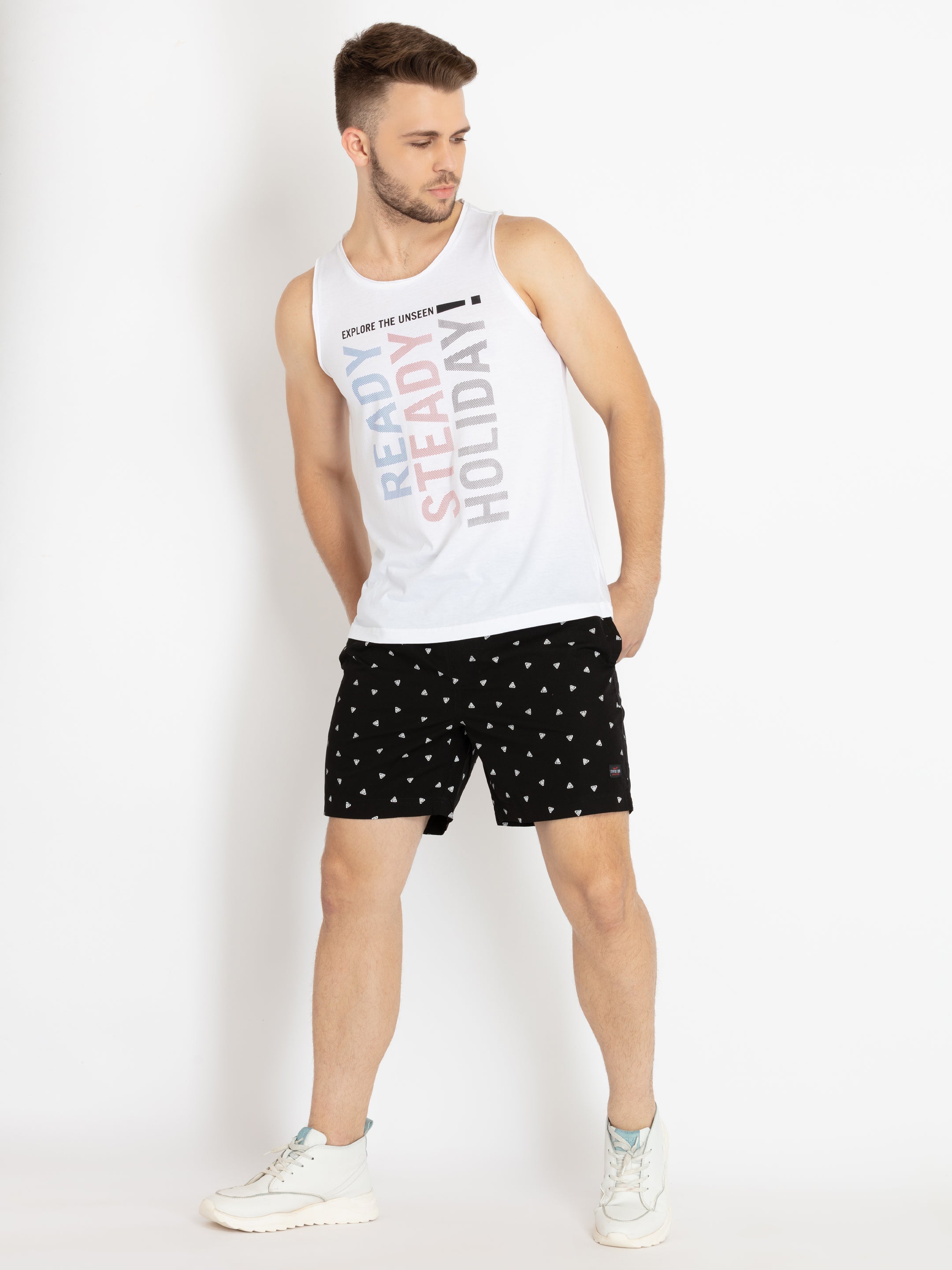 Mens Printed Sleeveless T-shirt