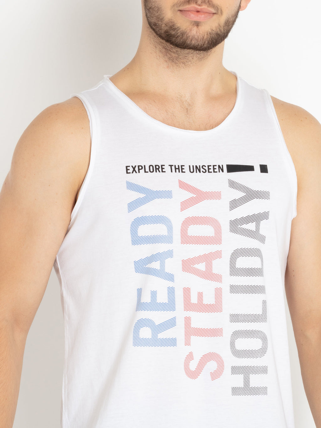 Mens Printed Sleeveless T-shirt