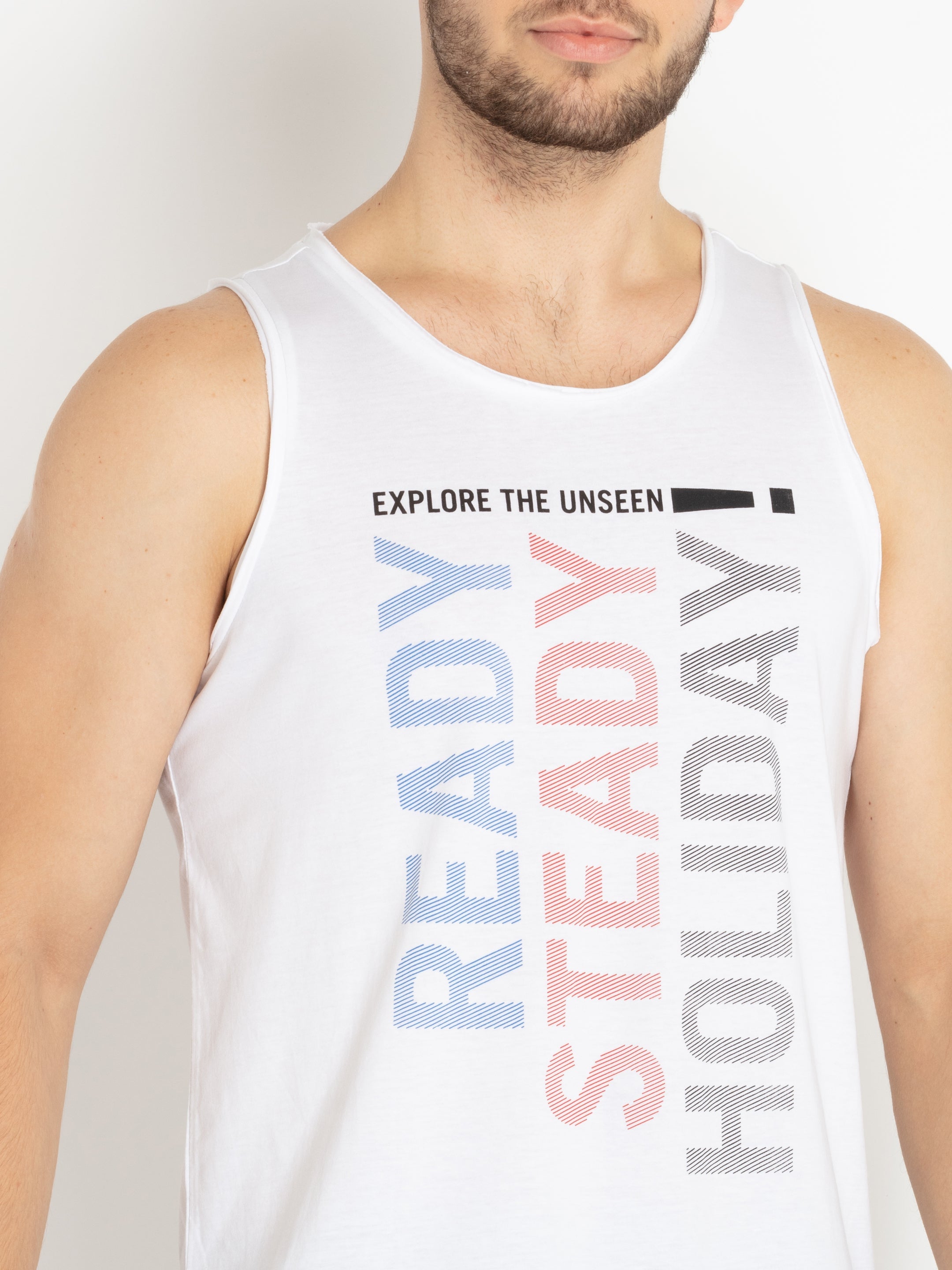 Mens Printed Sleeveless T-shirt