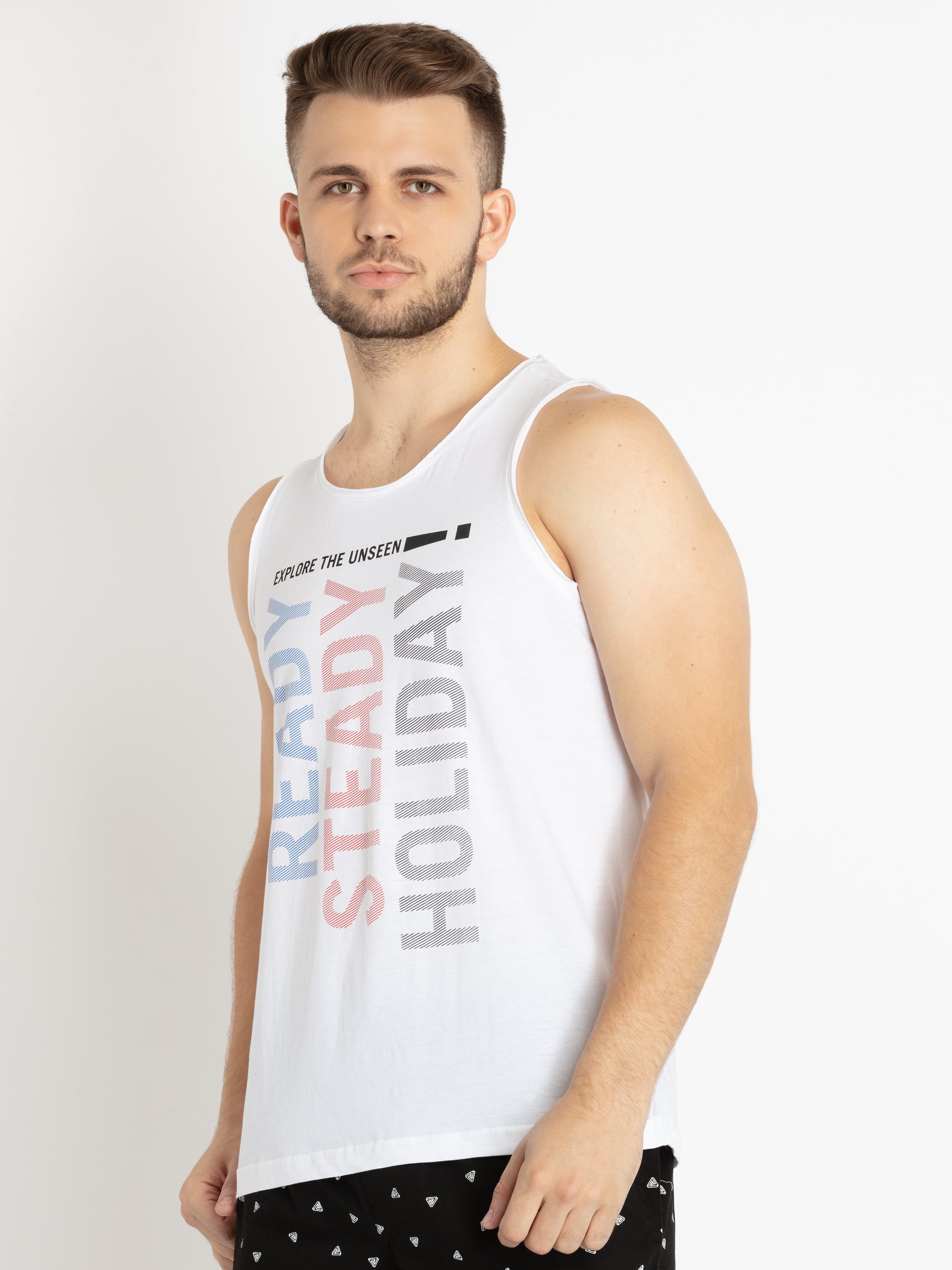 Mens Printed Sleeveless T-shirt