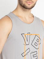 Mens Printed Round Neck Sleeveless T-Shirt
