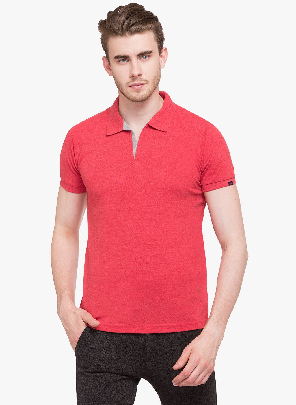 Red Mel polo t shirt
