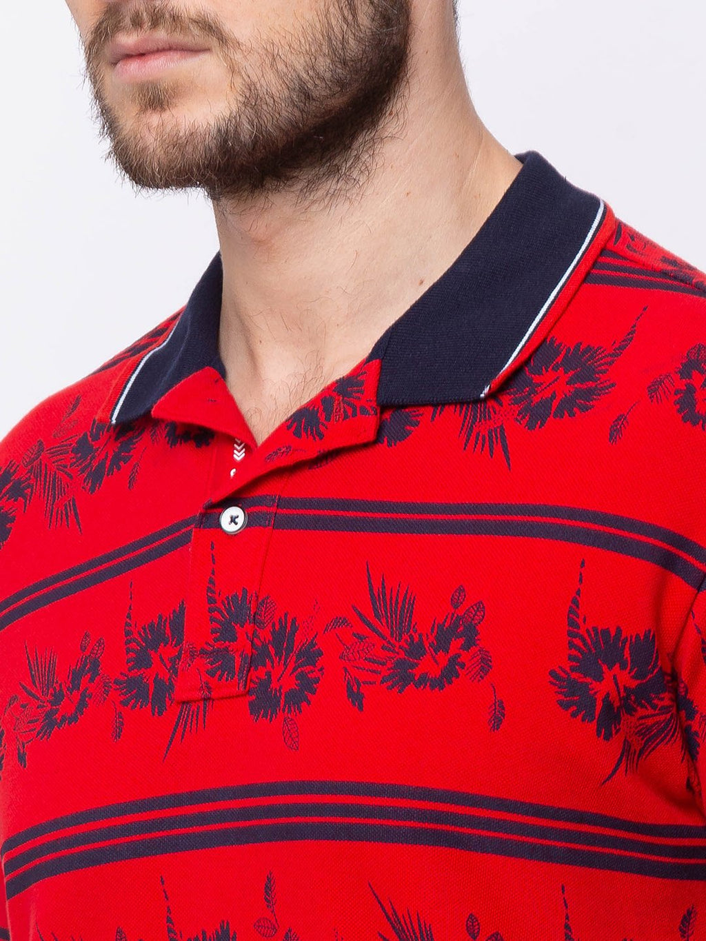 Printed Stand Collar T-Shirt