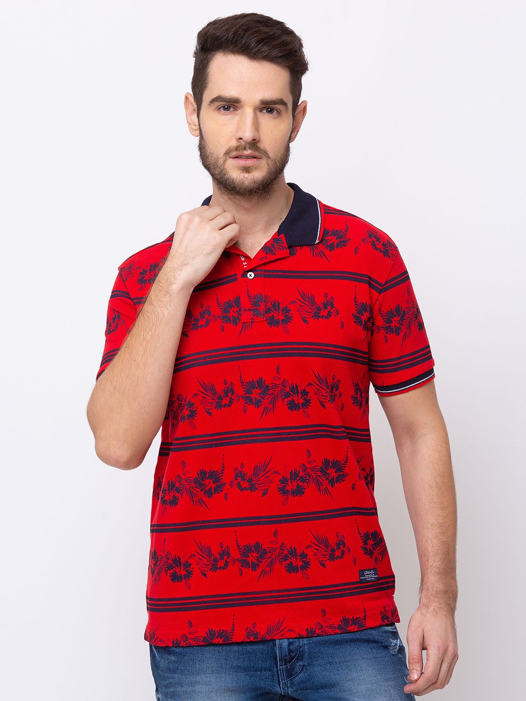 Status Quo |Red Tipping Collar T-Shirt - M, L, XL, XXL