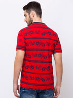 Printed Stand Collar T-Shirt