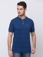 Status Quo |INDIGO MEL. Mandarin Collar T-Shirt - M, L, XL, XXL