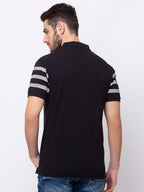 Horizontal Stripes  Collar Neck T-Shirt