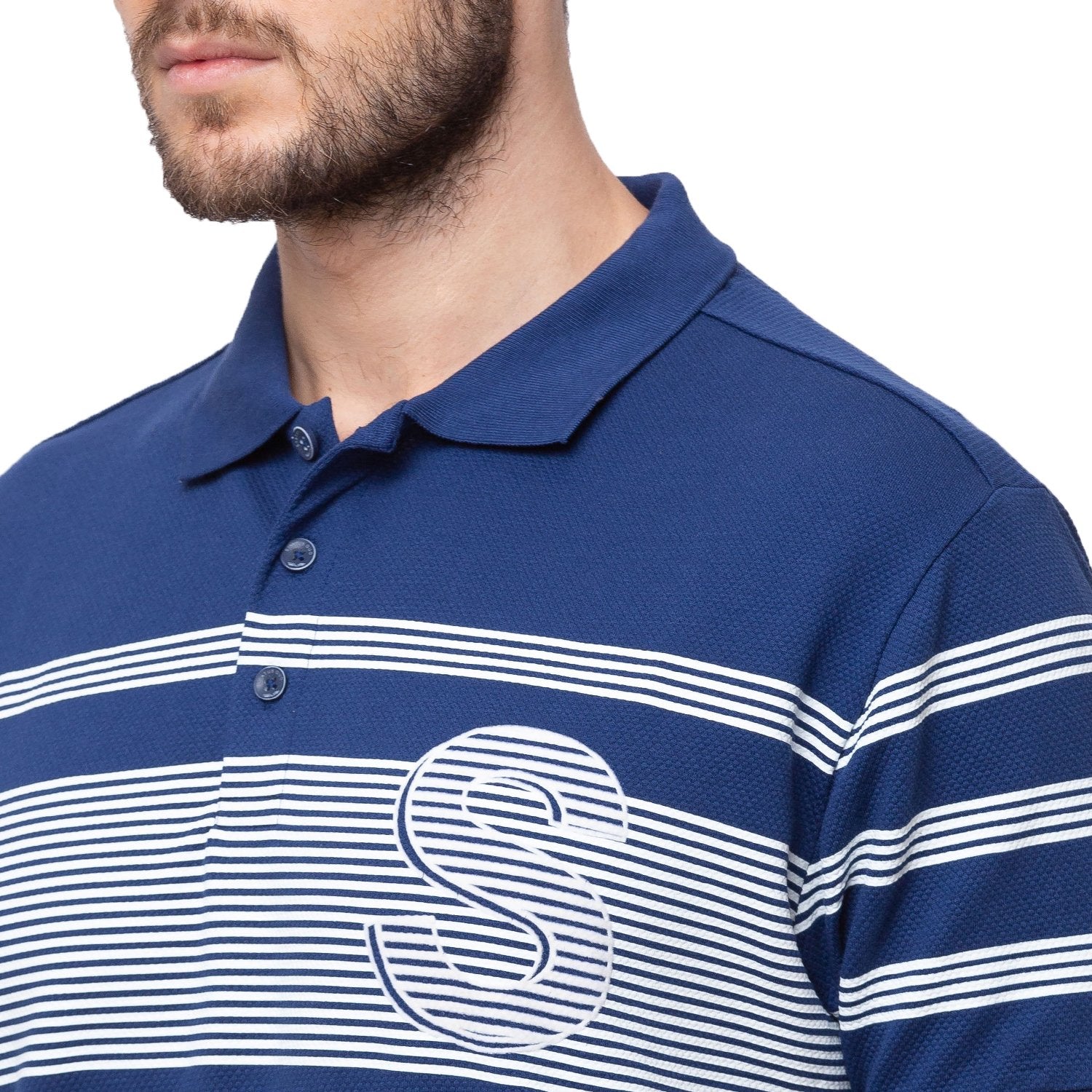 Horizontal Stripes  Collar Neck T-Shirt