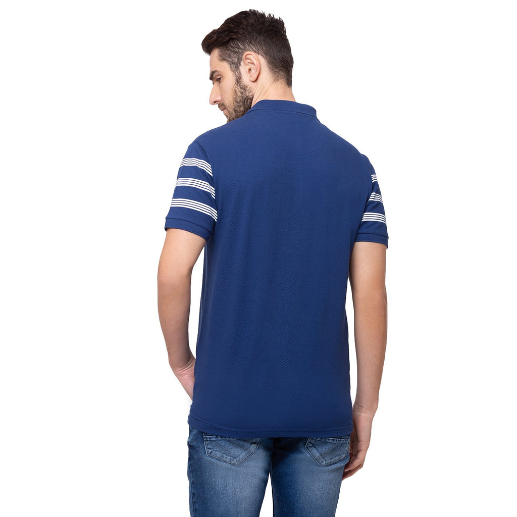 Horizontal Stripes  Collar Neck T-Shirt